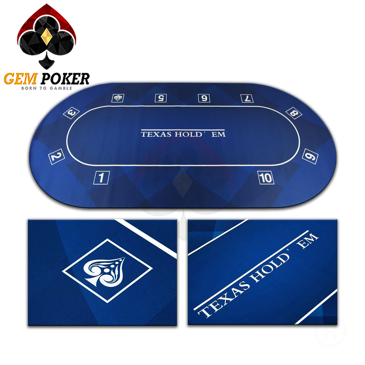 OVAL TEXAS POKER RUBBER MAT BIG SIZE