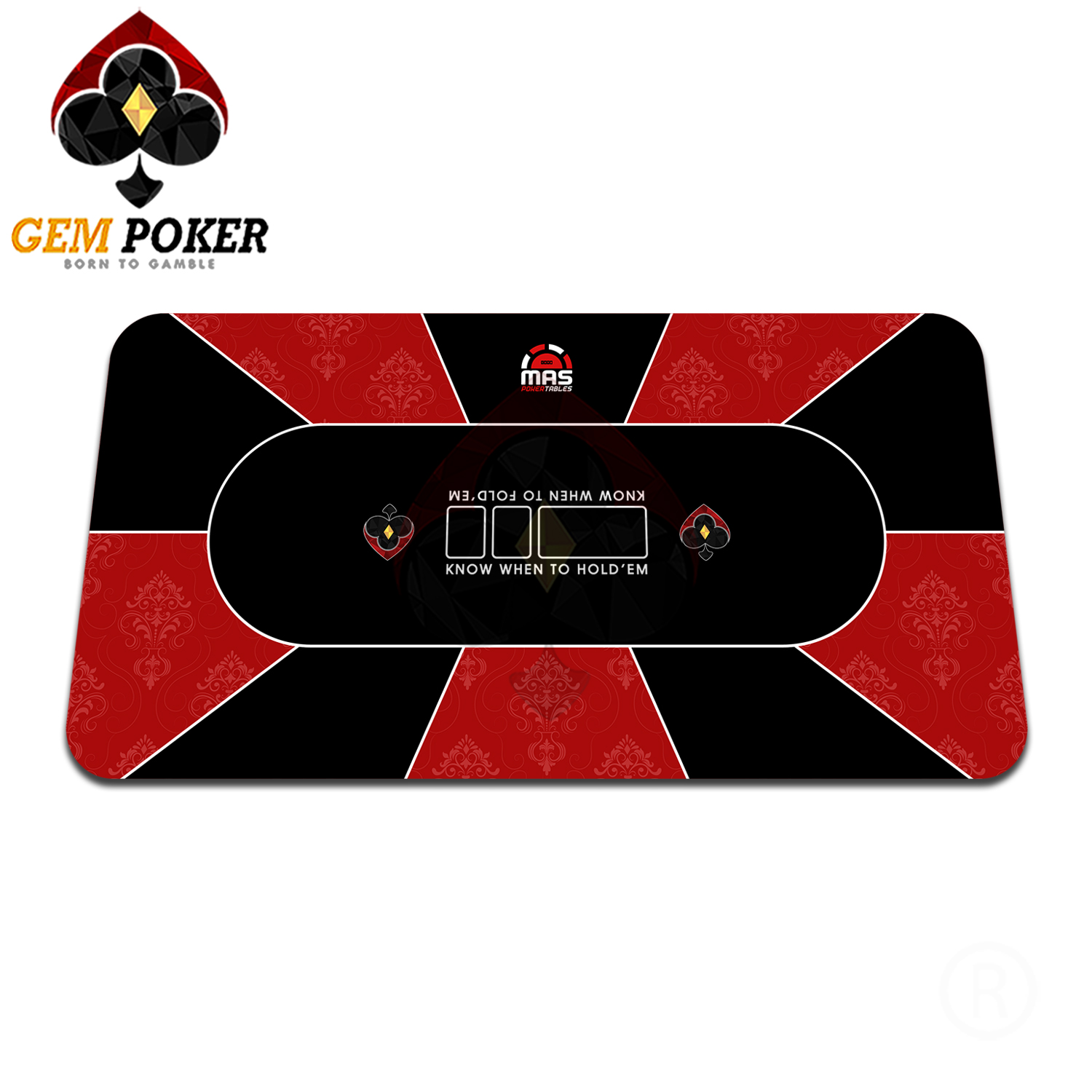 POKER RUBBER MAT TEXAS HOLD'EM - GEM RED