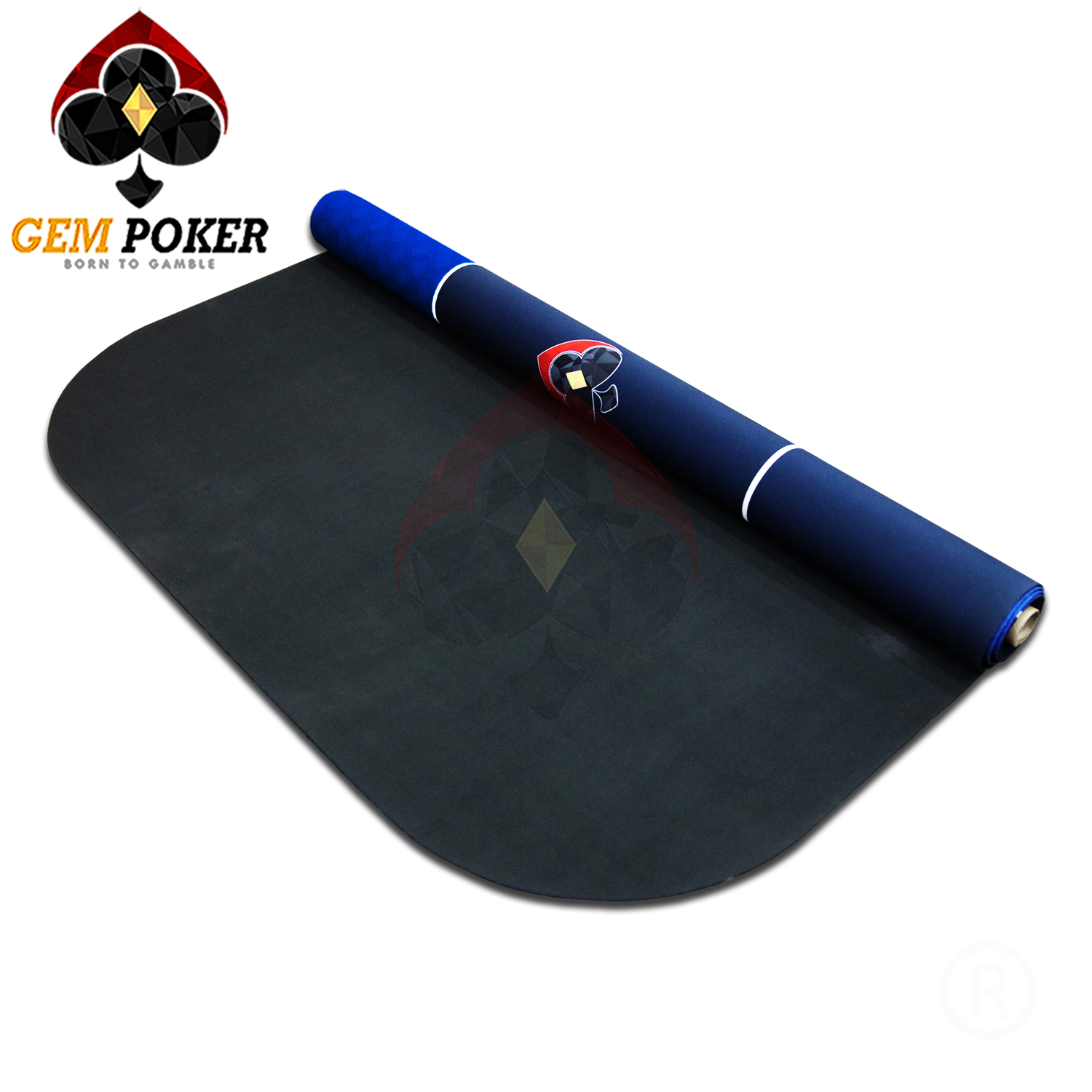 POKER RUBBER MAT TEXAS HOLD'EM - GEM BLUE