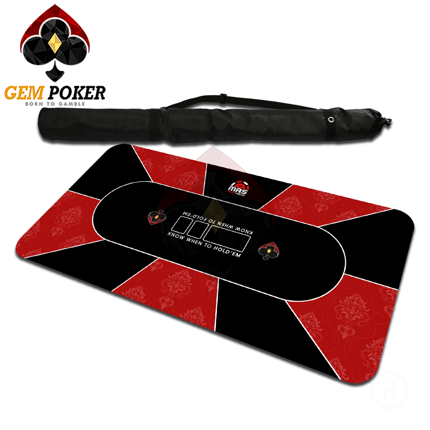 THẢM POKER TEXAS CAO SU - GEM RED®