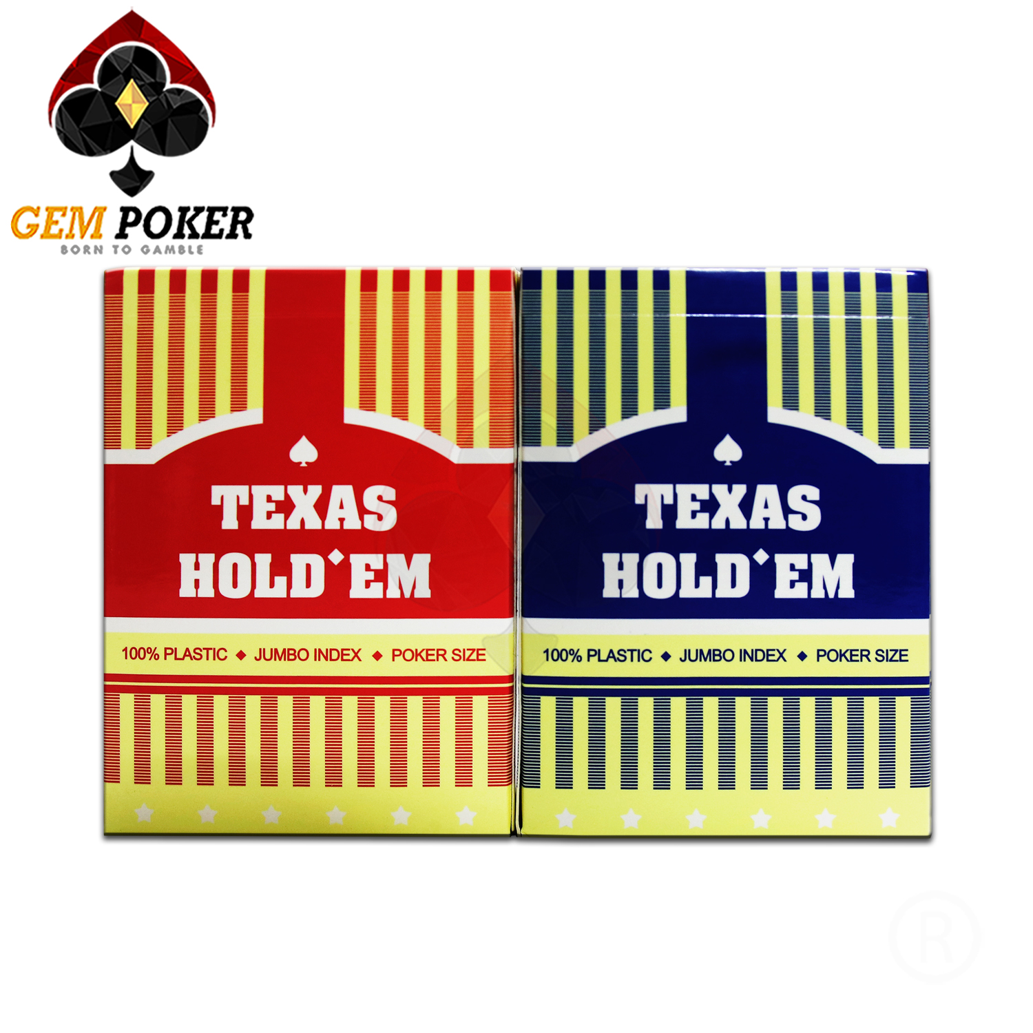 TEXAS HOLD'EM POKER PLAYING CARDS 100% PLASTIC