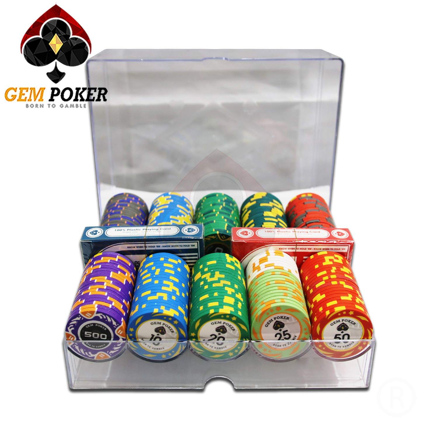 TRAY 200 POKER CHIP WITH LID