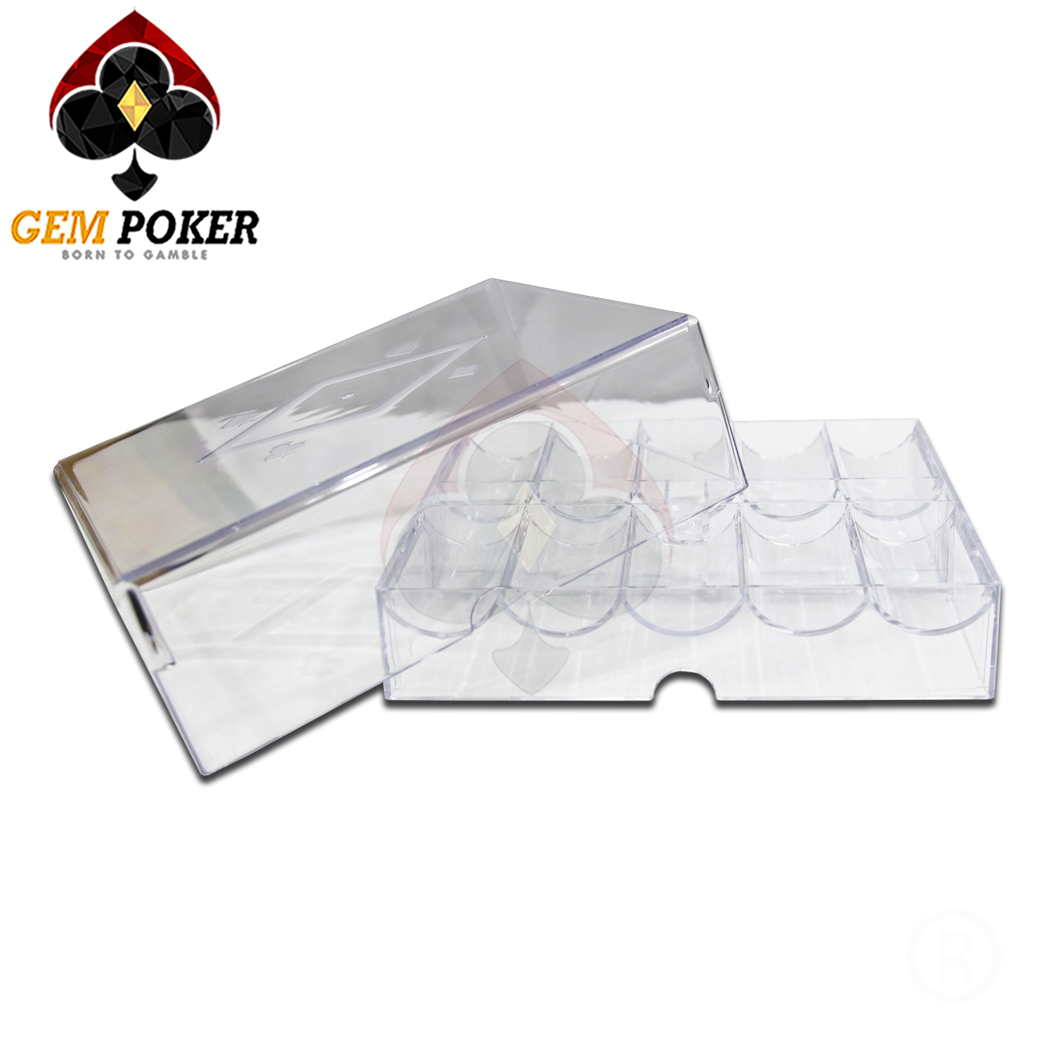 TRAY 200 POKER CHIP WITH LID