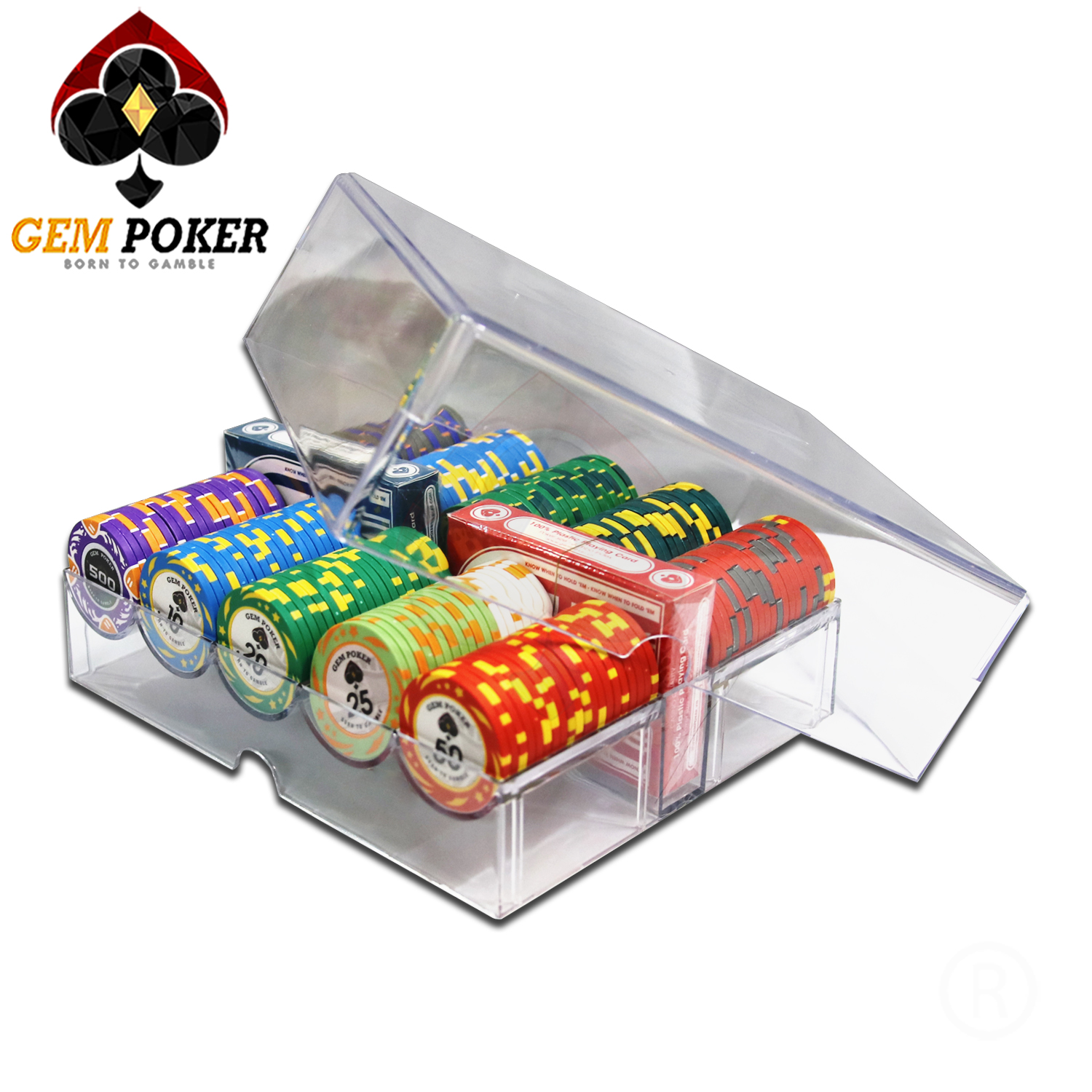 TRAY 200 CHIP POKER ACRYLIC CAO CẤP