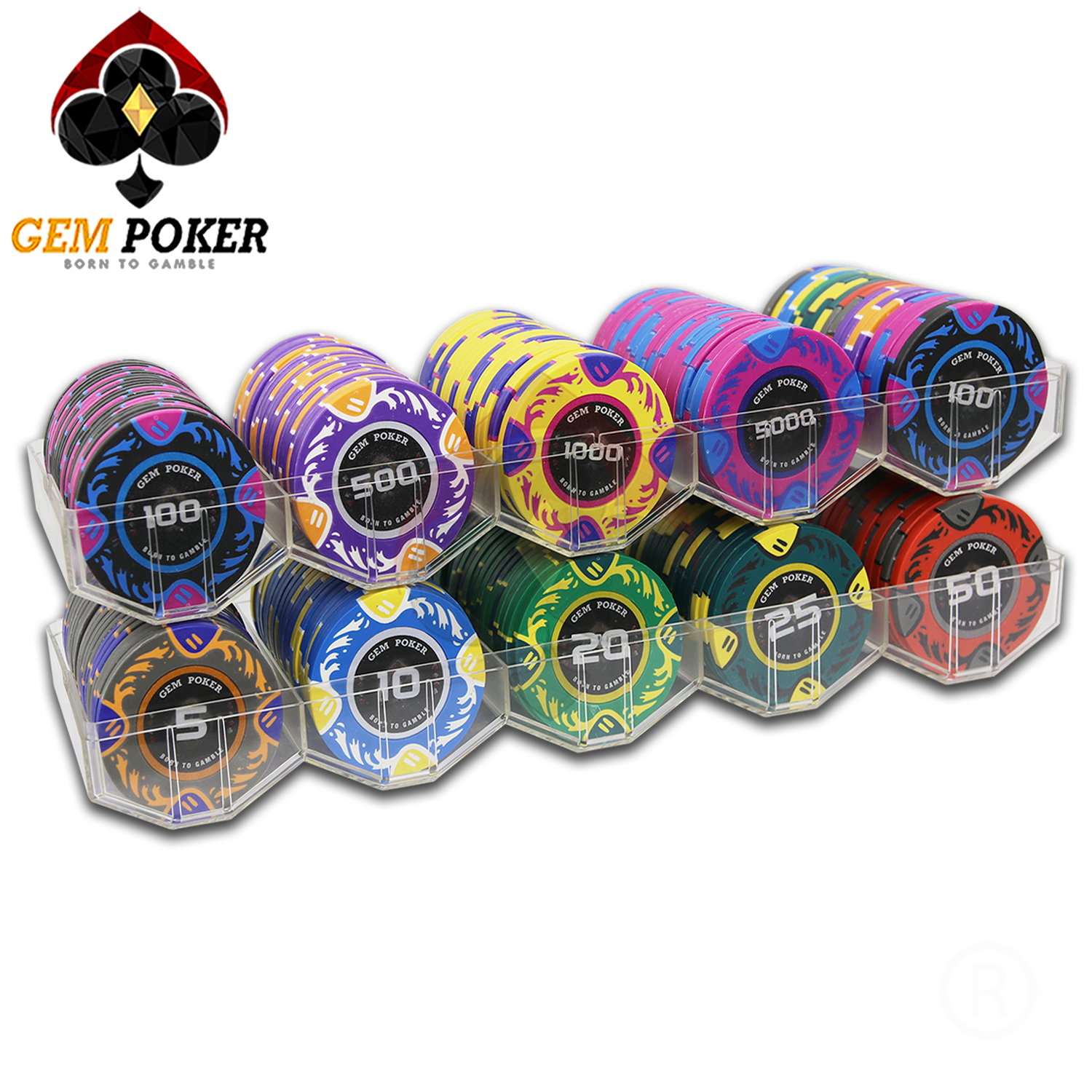 TRAY 100 CHIP POKER LỤC GIÁC CAO CẤP