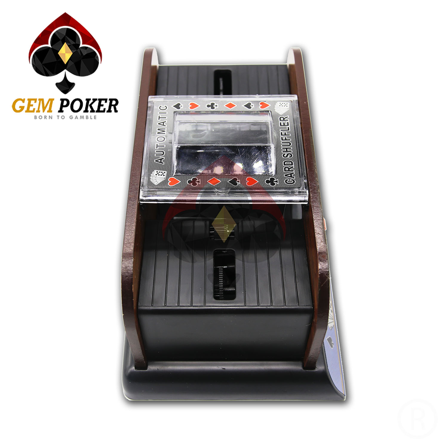 AUTOMATIC WOODEN CARD SHUFFLER 2 DECKS