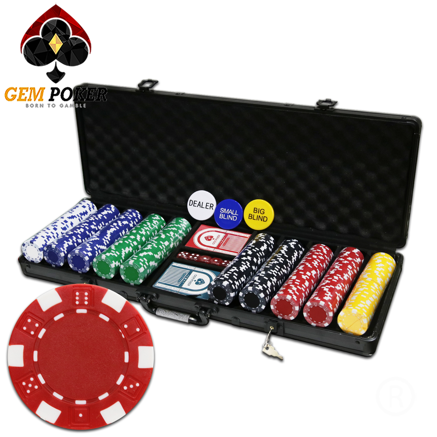 chip poker ABS không số