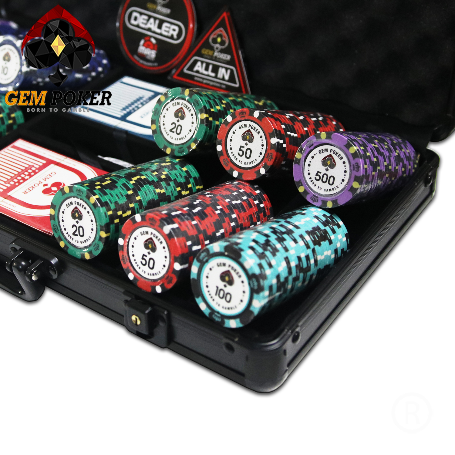 VALI 300 CHIP POKER CÓ SỐ BIGBANG CLAY 3 TONES