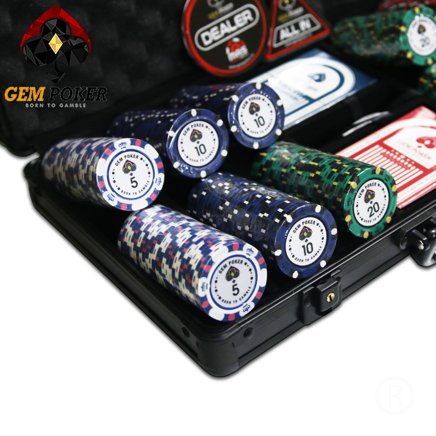 VALI 300 CHIP POKER CÓ SỐ BIGBANG CLAY 3 TONES