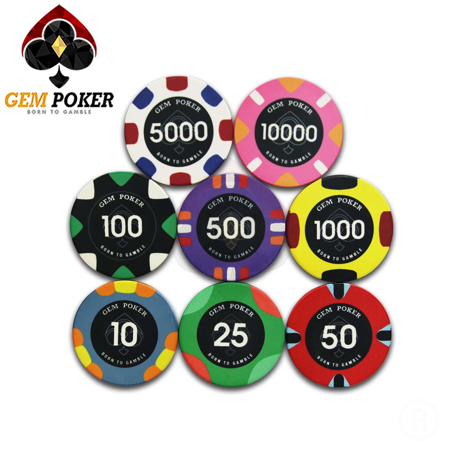 Print chip poker CERAMIC