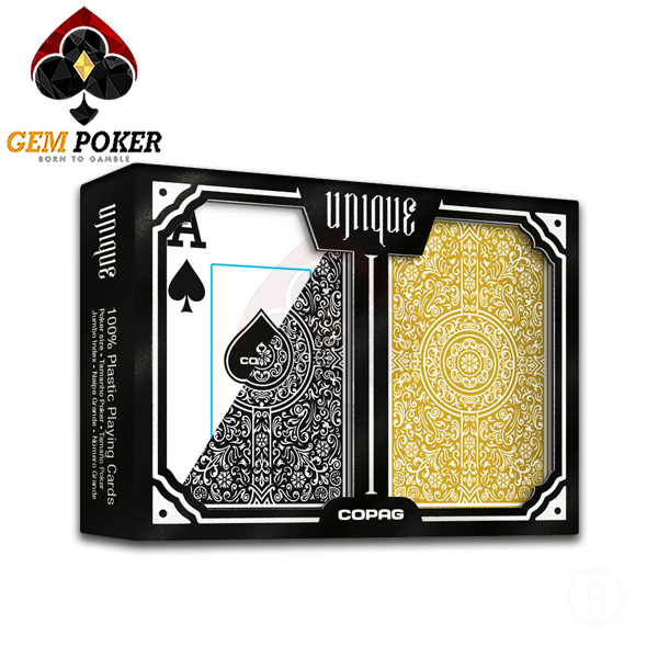 COPAG UNIQUE POKER BLACK/GOLD 100% PLASTIC
