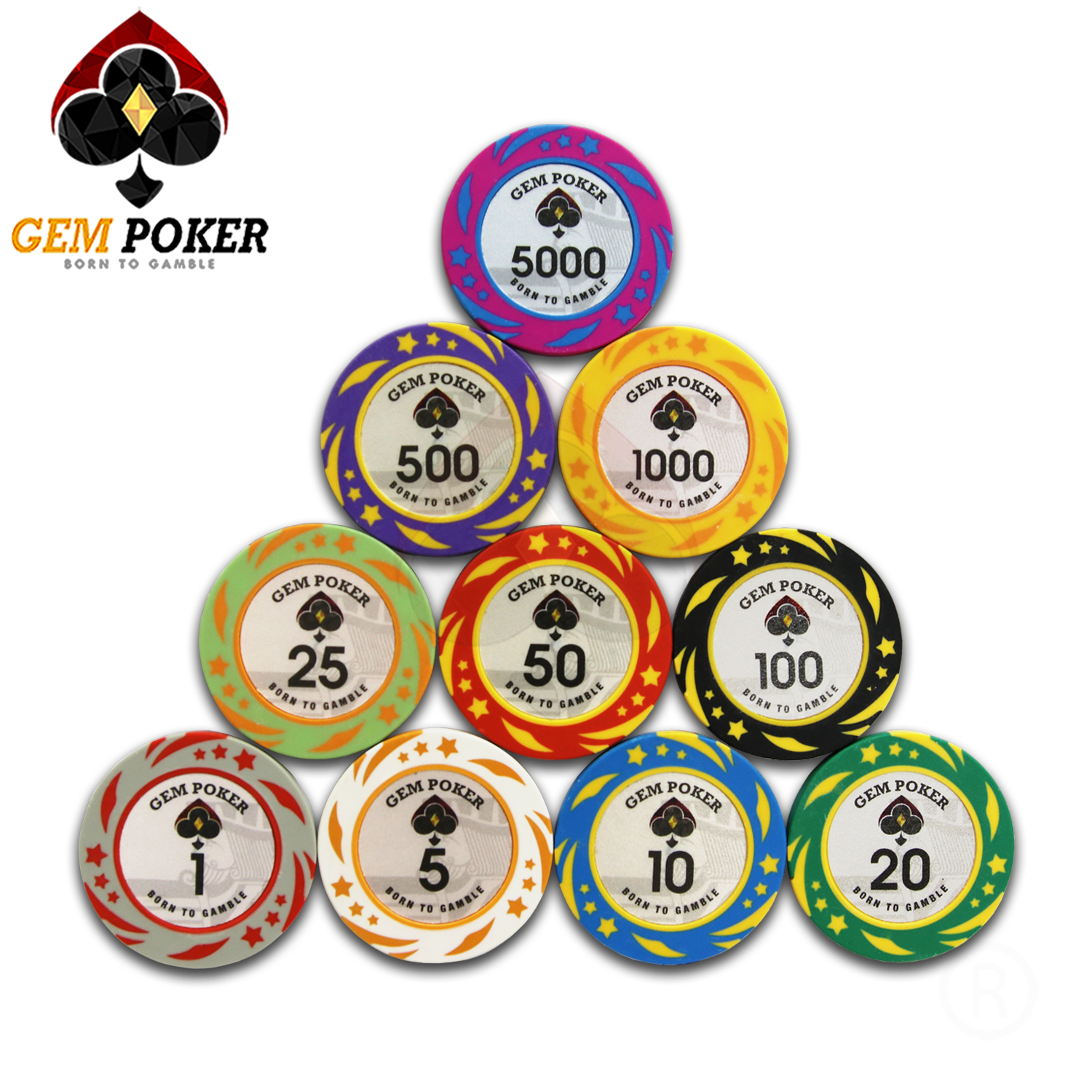 VALI 500 CHIP POKER CLAY KINGSTAR