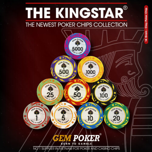 VALI 500 CHIP POKER TRAVEL KINGSTAR CLAY