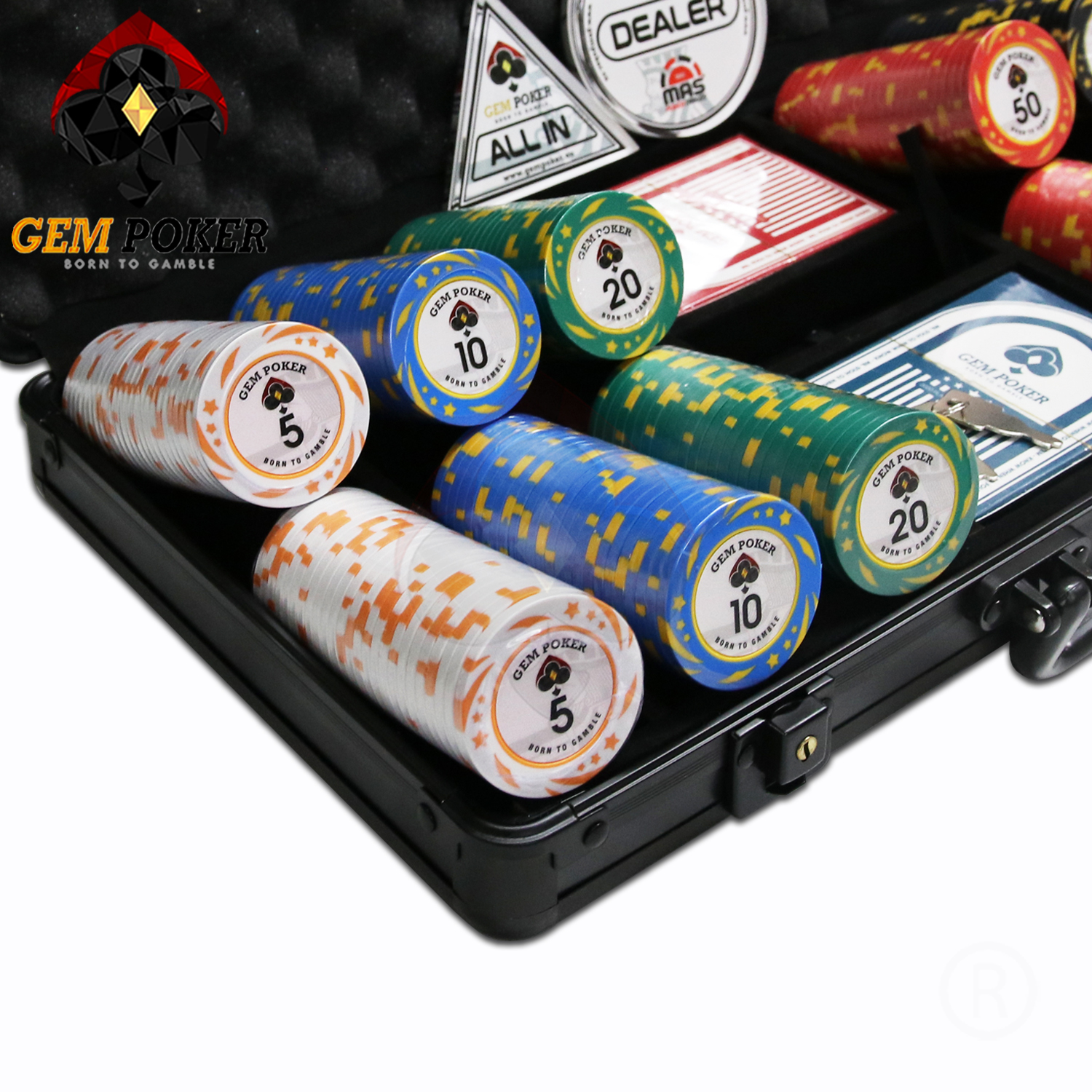 VALI 300 CHIP POKER KINGSTAR CLAY