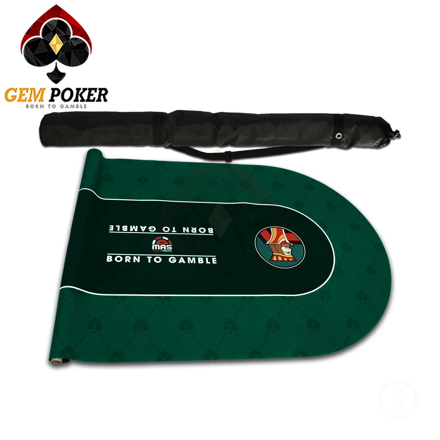 OVAL POKER MAT TEXAS HOLD'EM - GEM KING