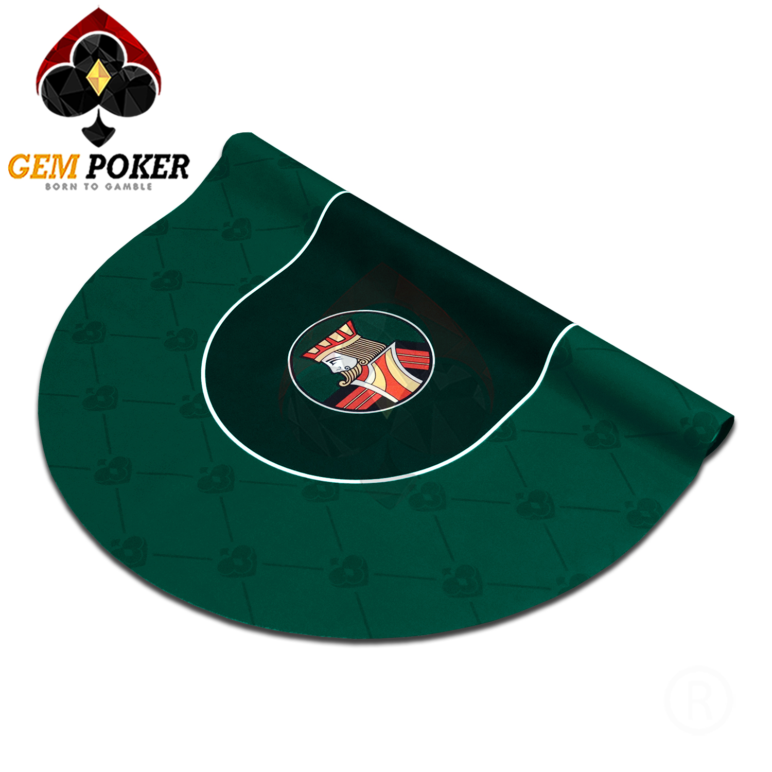 OVAL POKER MAT TEXAS HOLD'EM - GEM KING