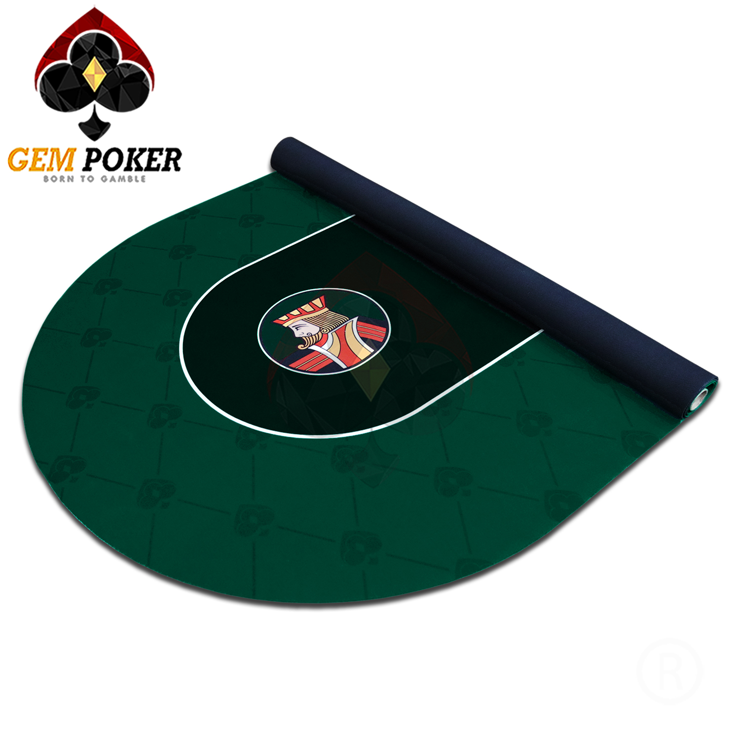 OVAL POKER MAT TEXAS HOLD'EM - GEM KING