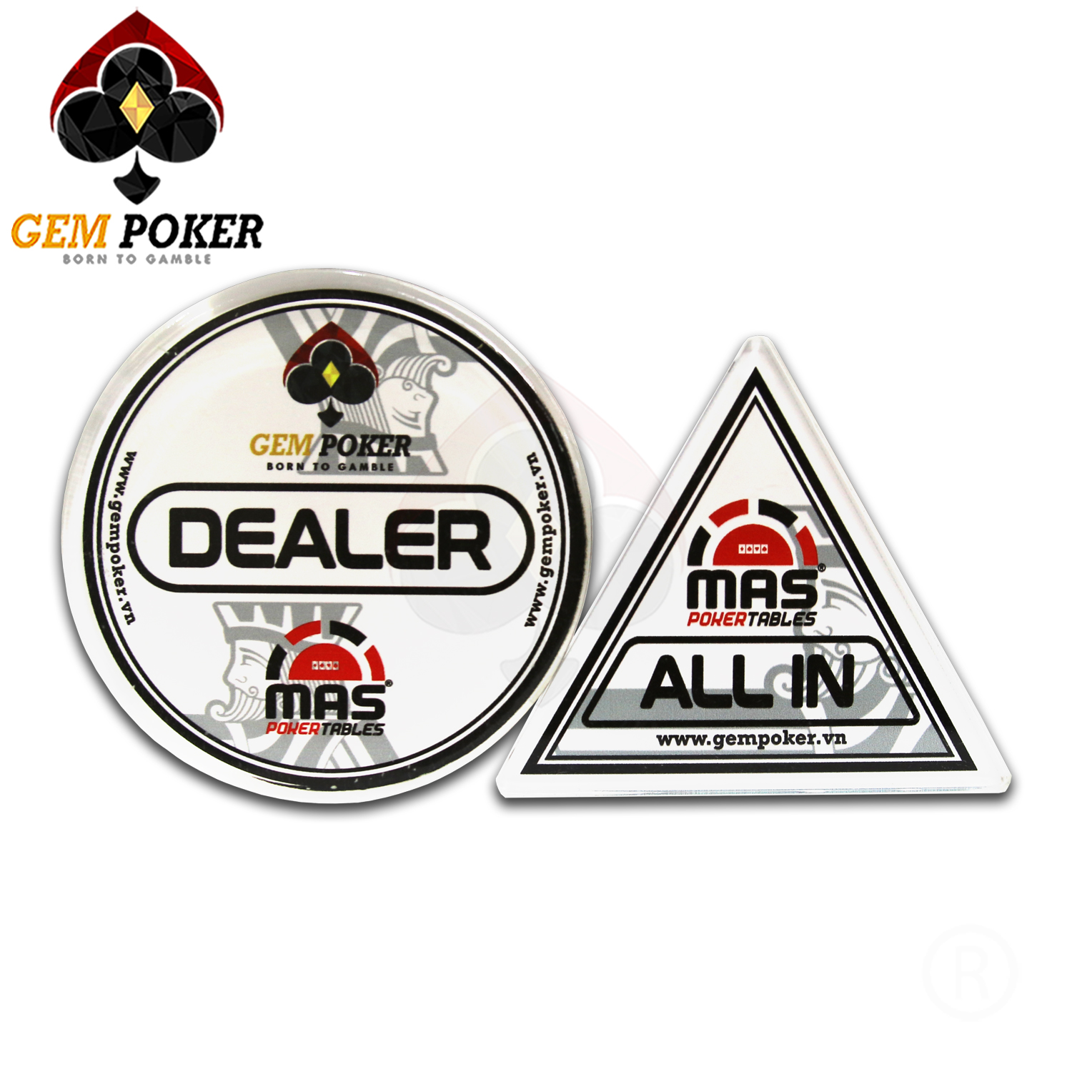 SET 300 POKER CHIP GEM LUNA CLAY 3 TONES