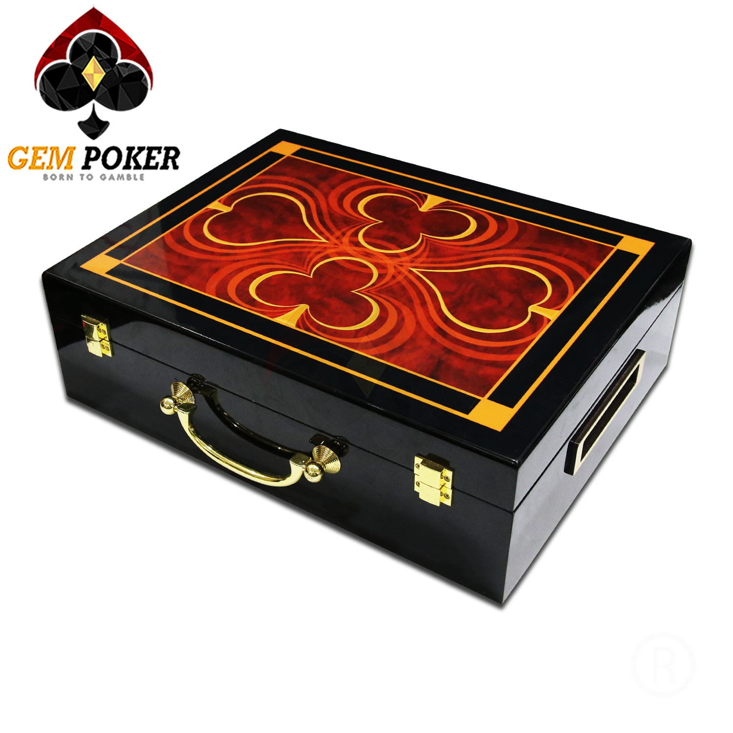 VALI GỖ 500 CHIP POKER CERAMIC TYPHOON CAO CẤP