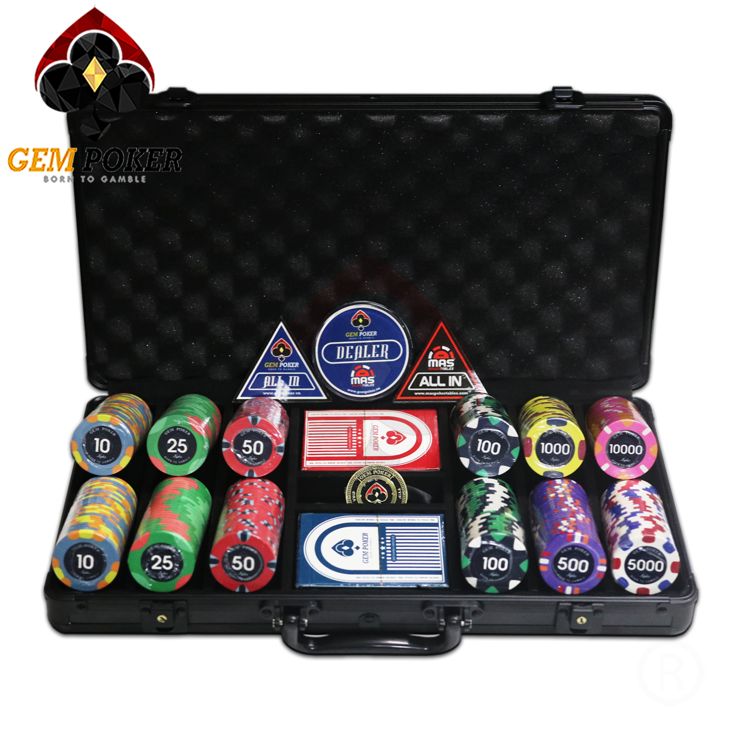 VALI 300 CHIP POKER SỨ ALPHA CERAMIC