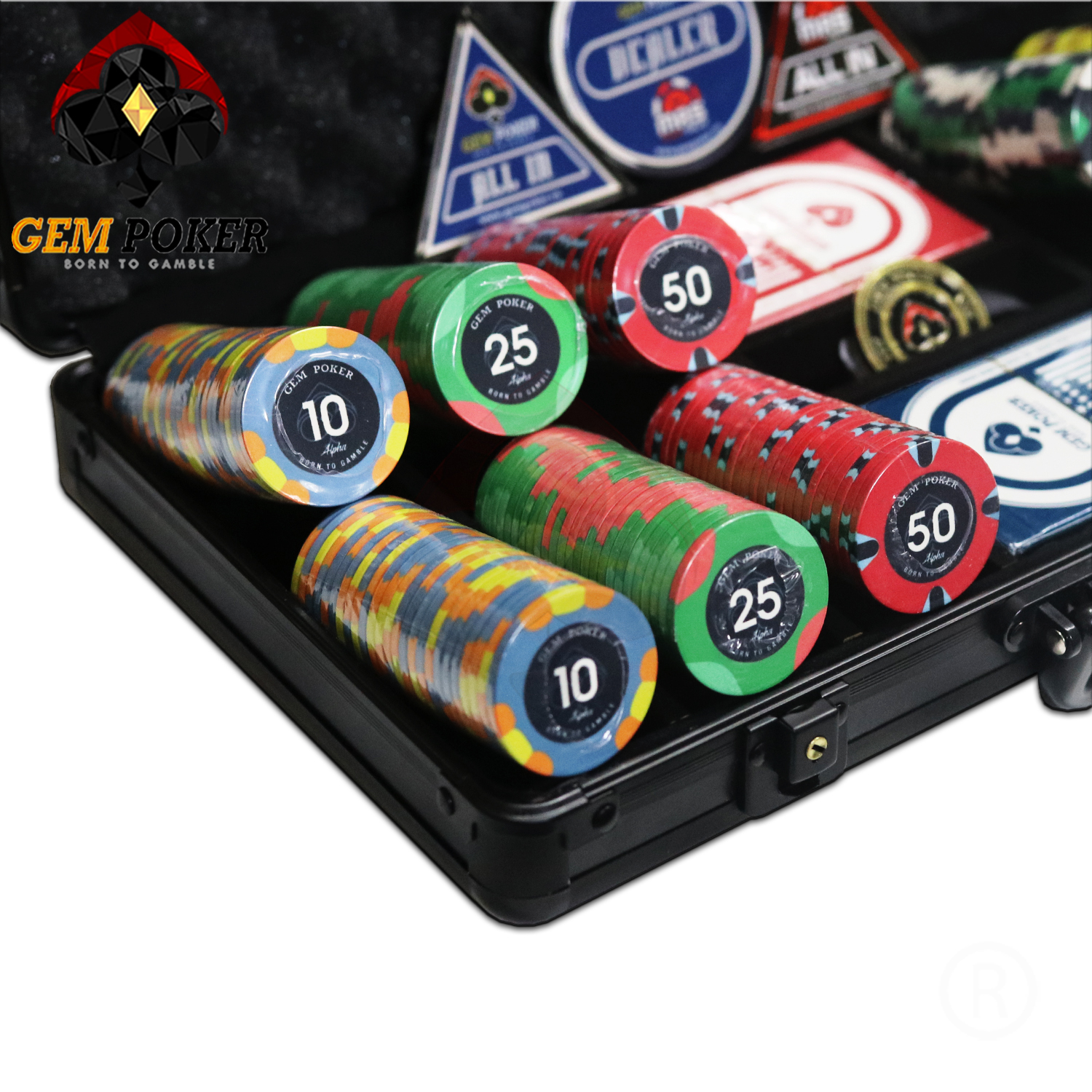 CERAMIC POKER CHIP SET 300 ALPHA