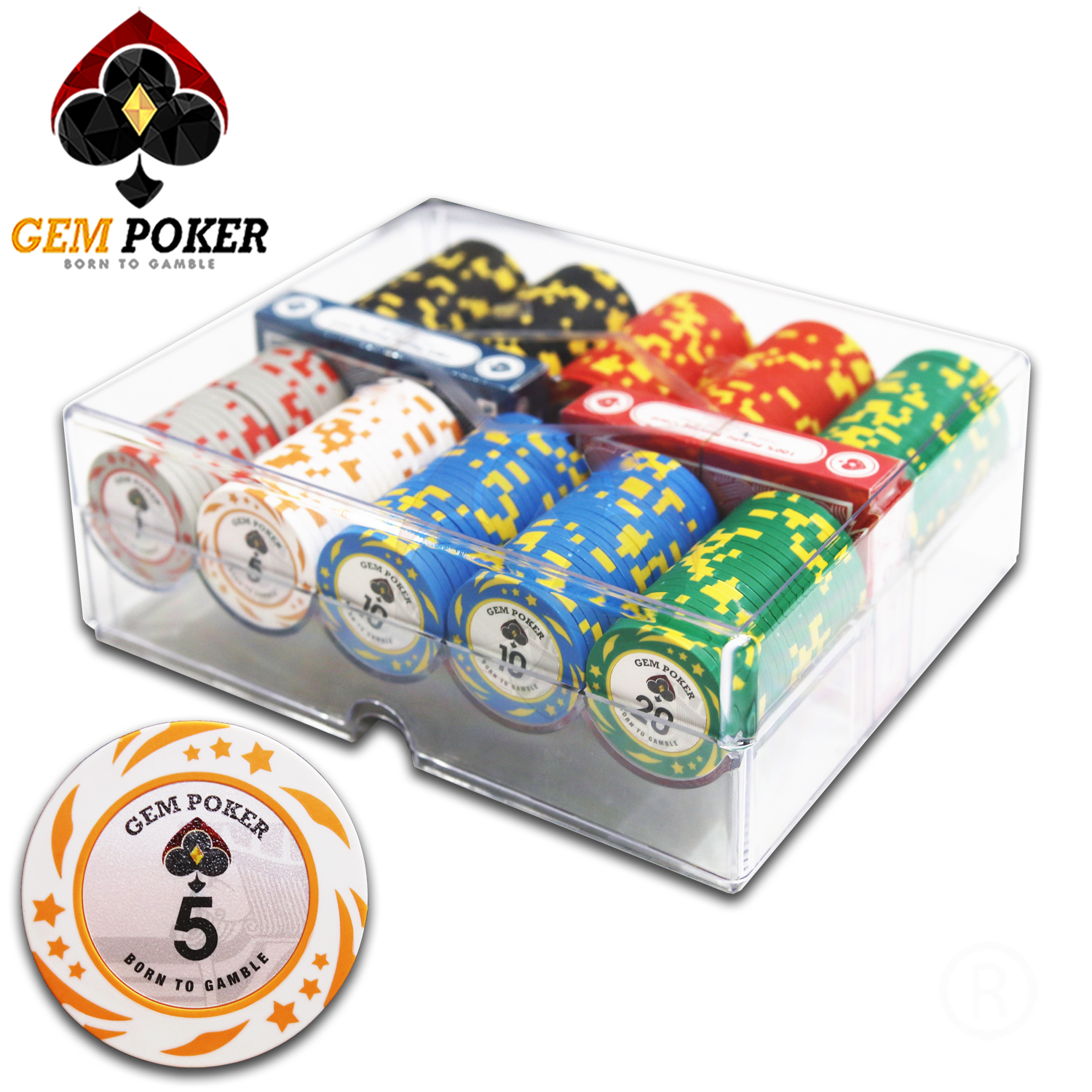 SET 200 CHIP POKER KINGSTAR CLAY