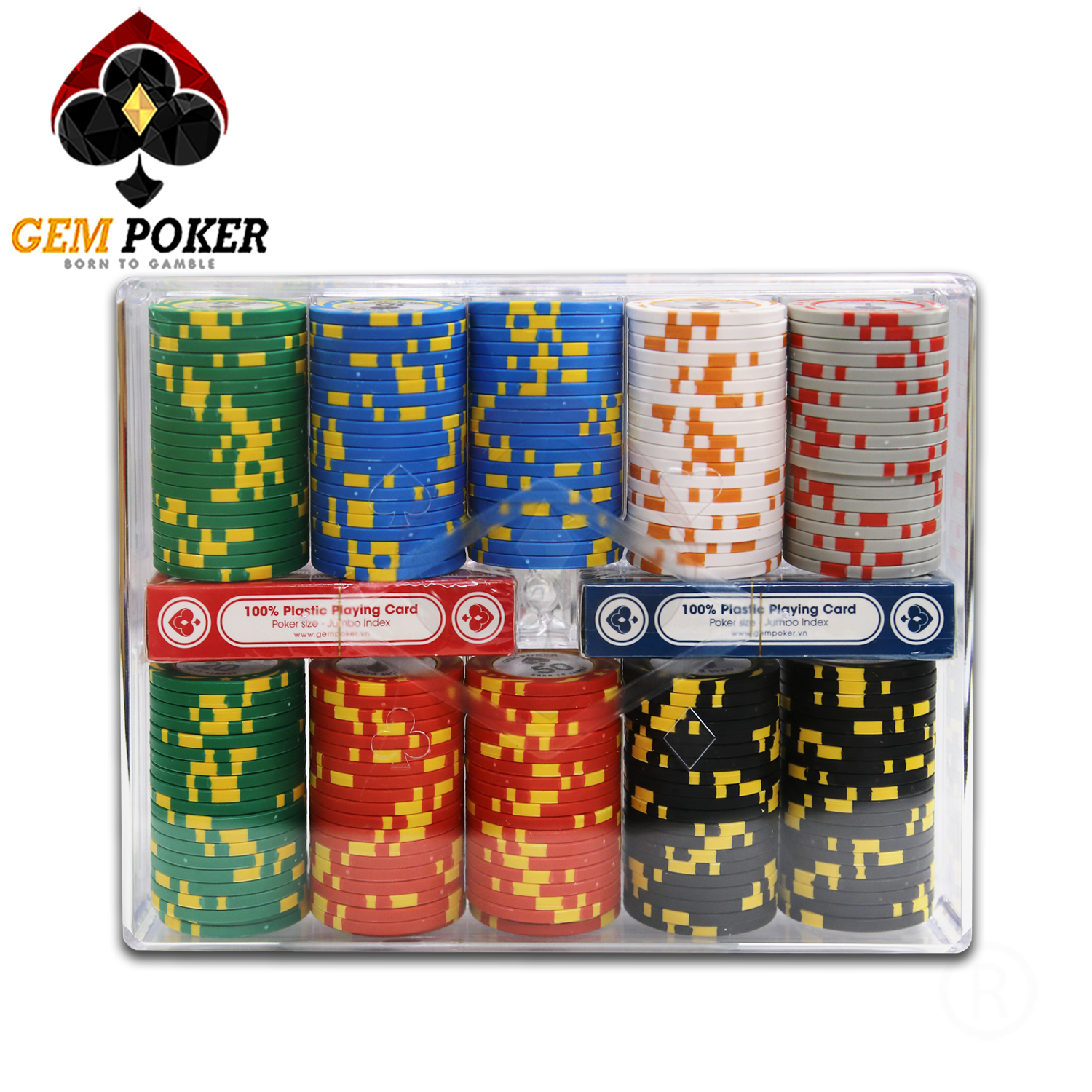 SET 200 CHIP POKER KINGSTAR CLAY