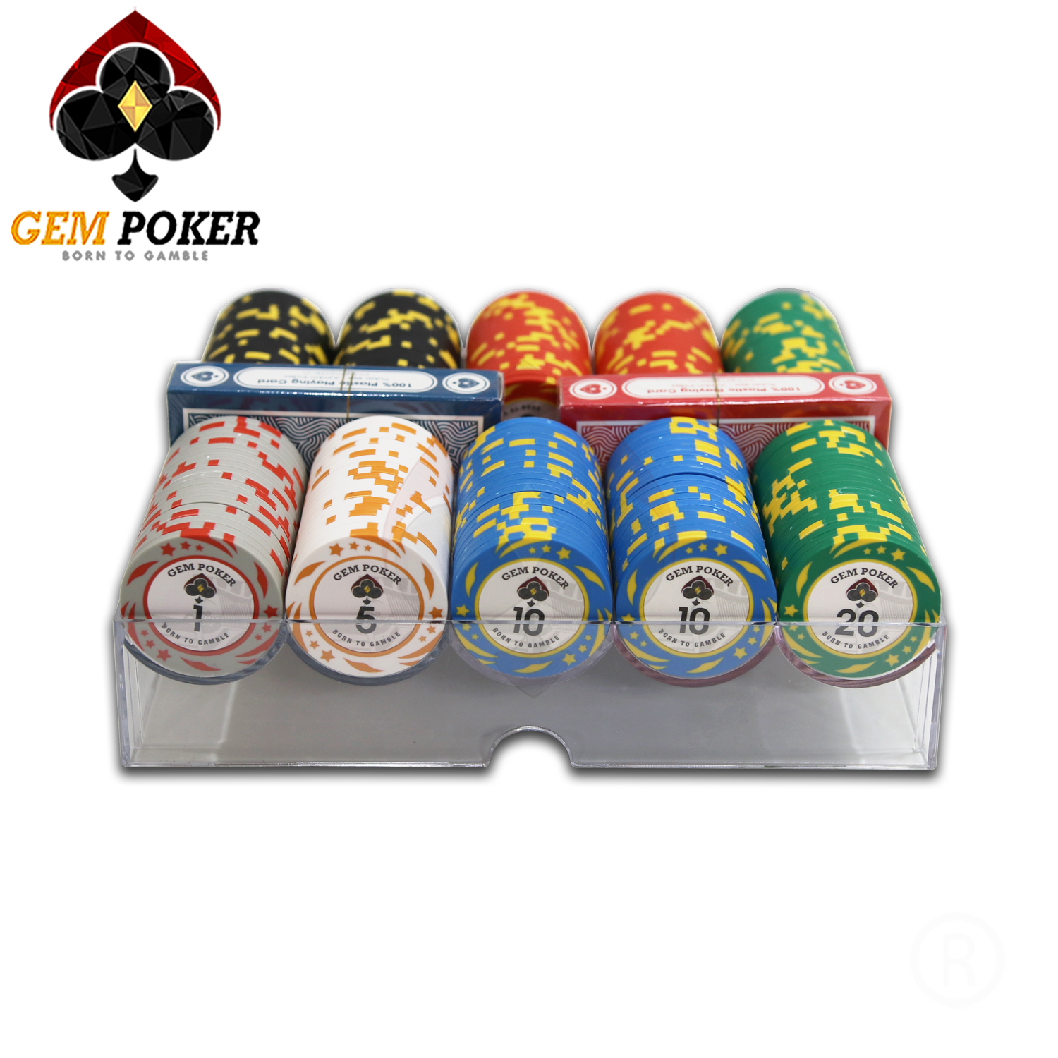 SET 200 CHIP POKER KINGSTAR CLAY