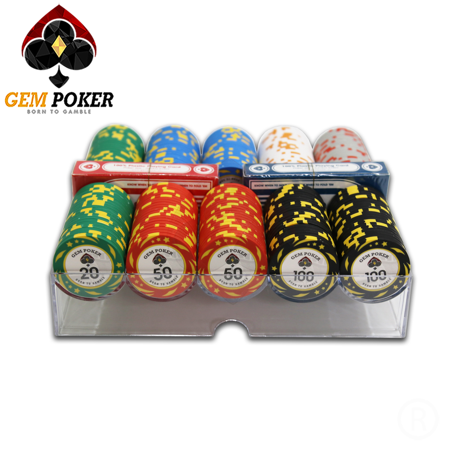 SET 200 CHIP POKER KINGSTAR CLAY