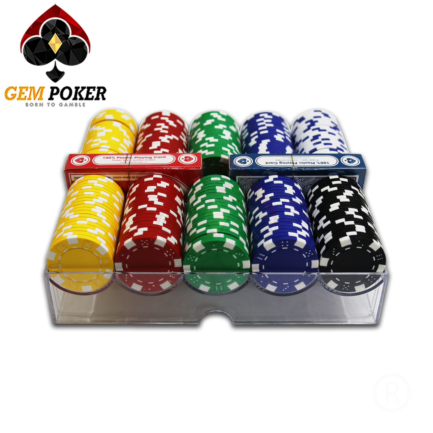 200 ABS POKER CHIP SET FULL COLORS