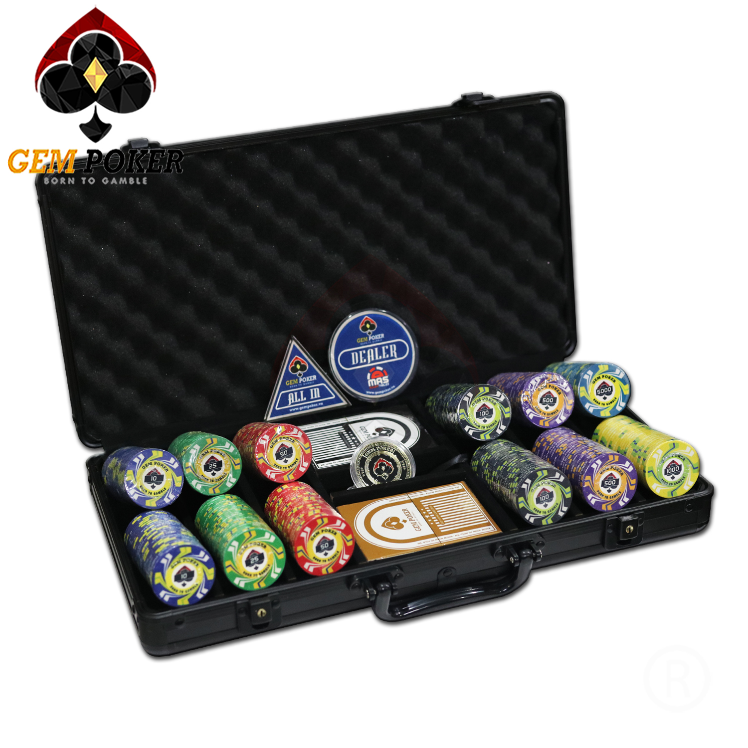 CERAMIC POKER CHIP SET 300 TYPHOON