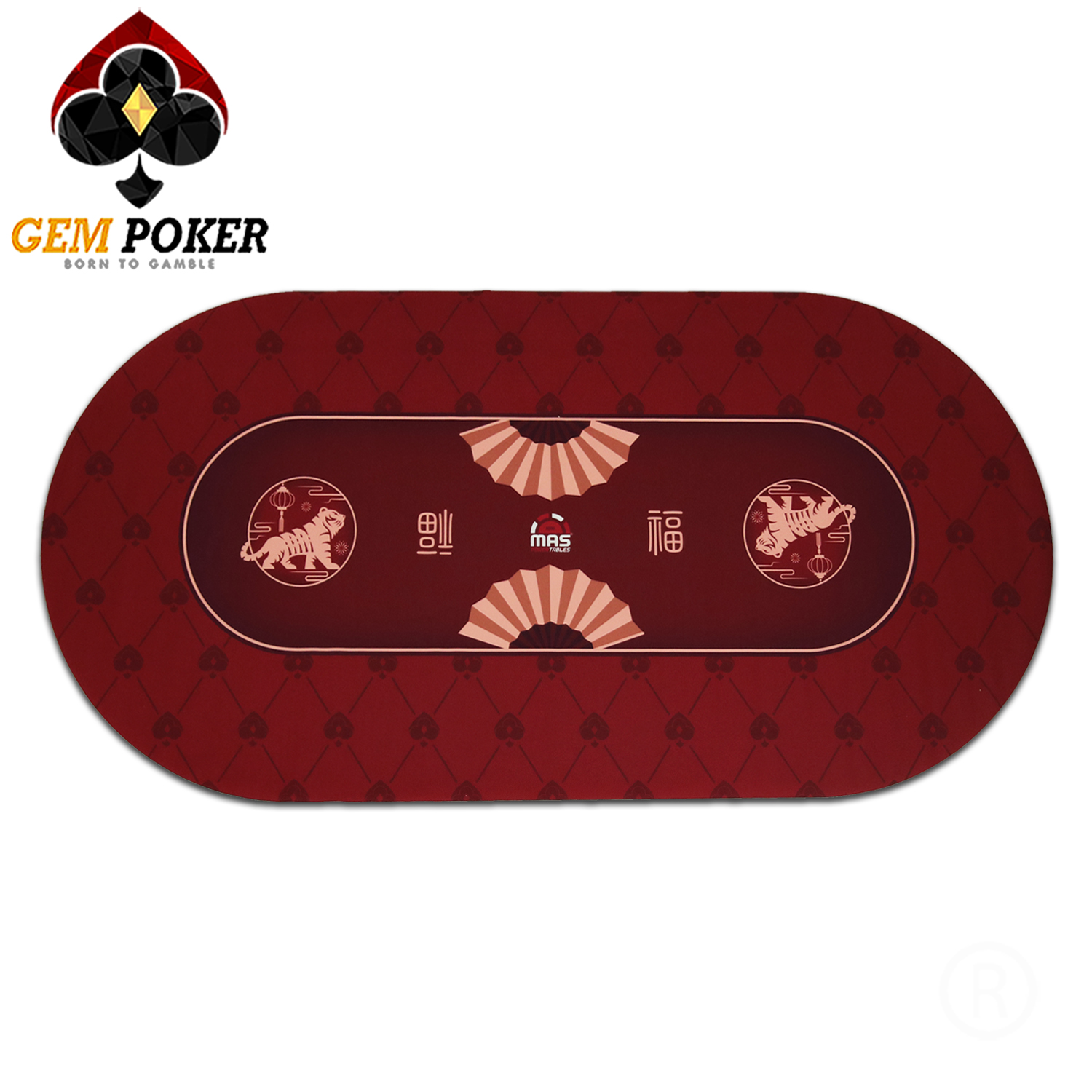 Print THẢM POKER OVAL GEM ASIA