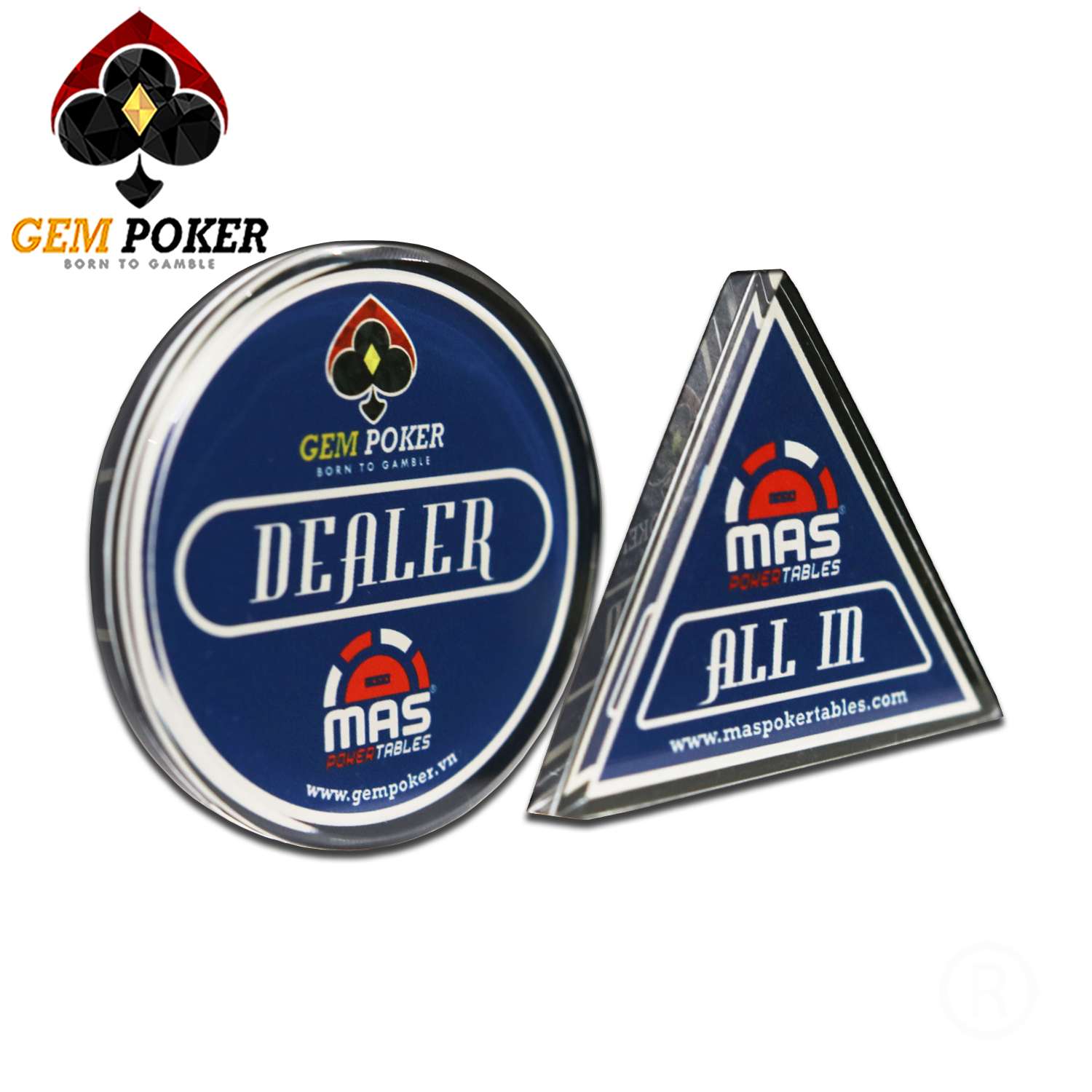 SET DEALER ALL-IN GEM POKER BLUE