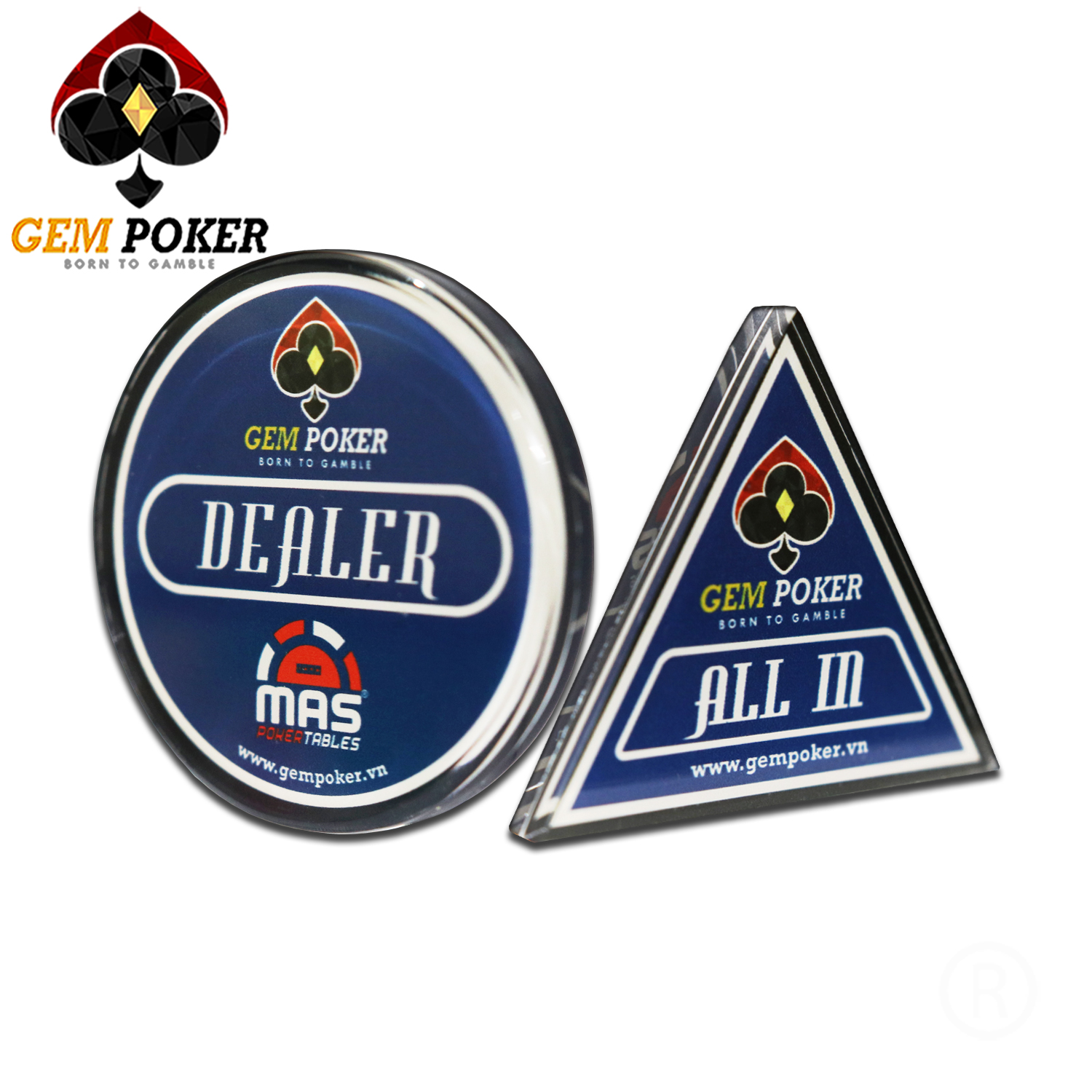 SET DEALER ALL-IN GEM POKER BLUE