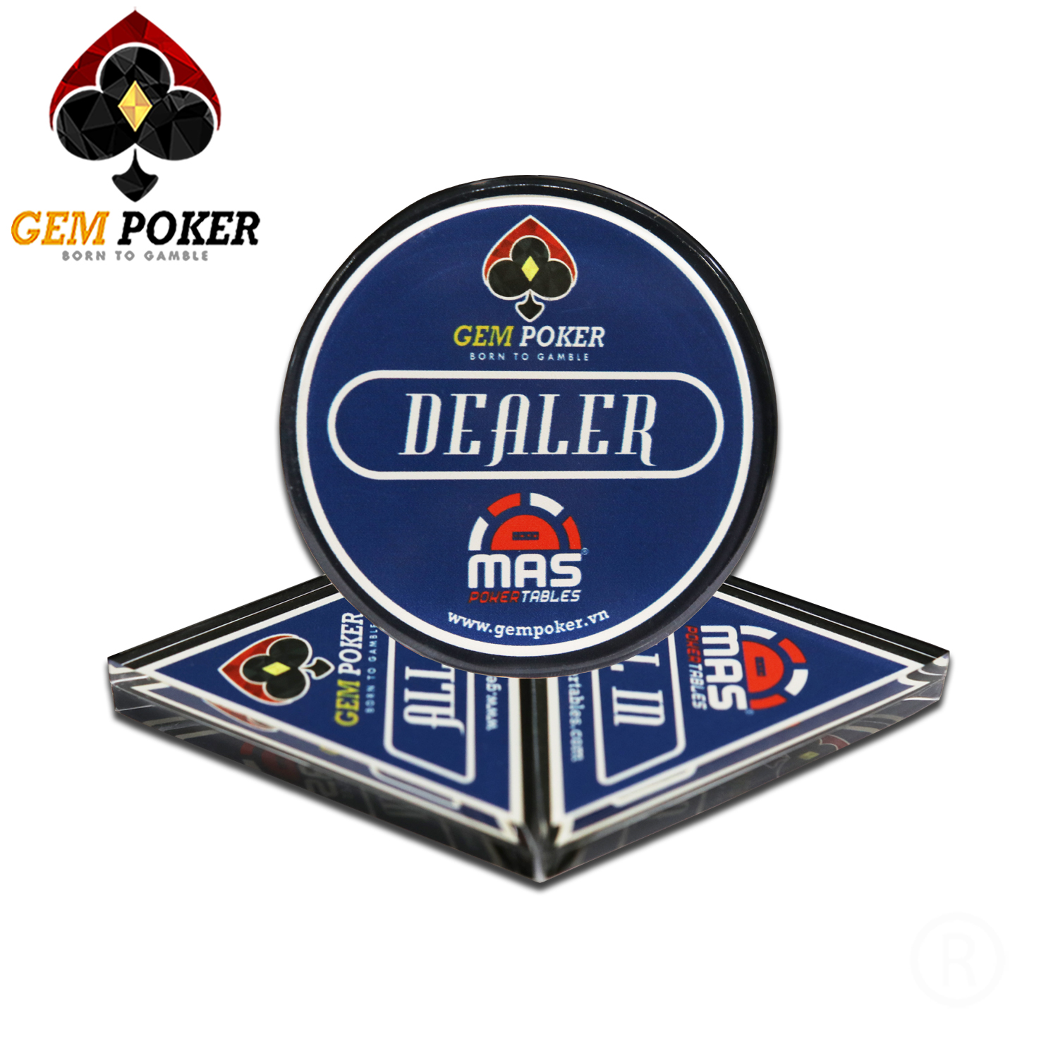 SET DEALER ALL-IN GEM POKER BLUE