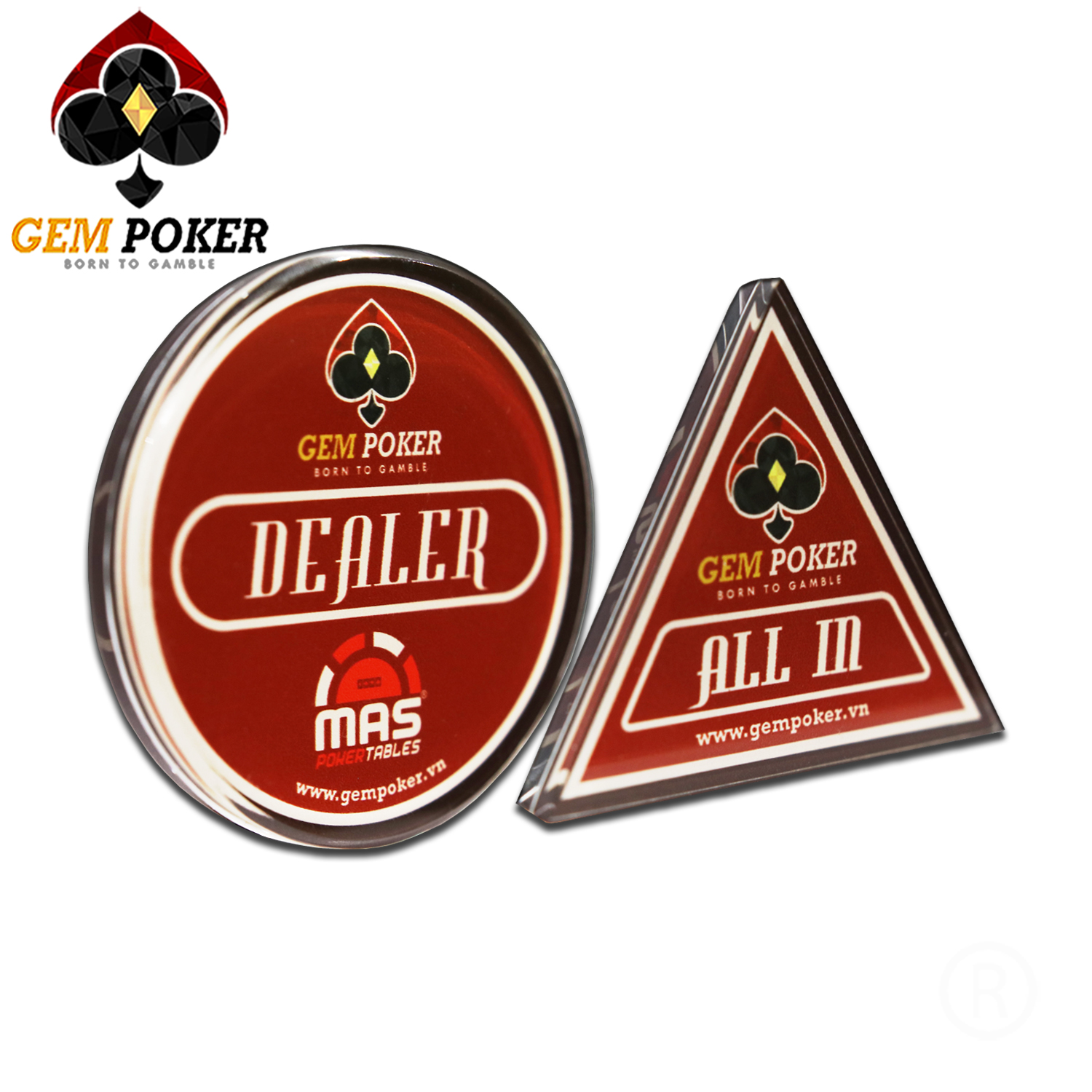 SET DEALER ALL-IN GEM POKER RED