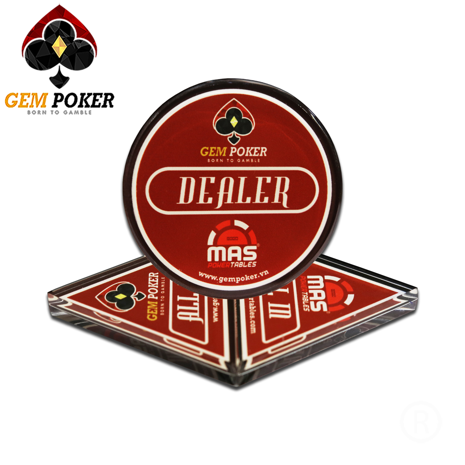 SET DEALER ALL-IN GEM POKER RED