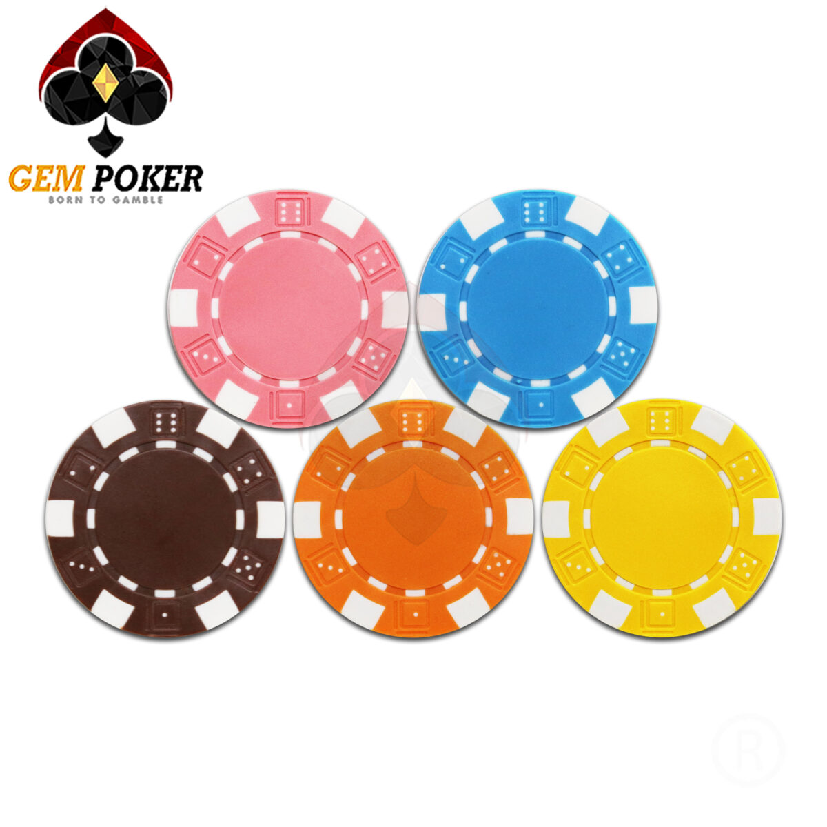 SET 300 ABS POKER CHIPS 5 COLORS