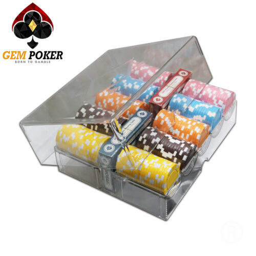 SET 200 POKER CHIPS ABS 5 COLORS
