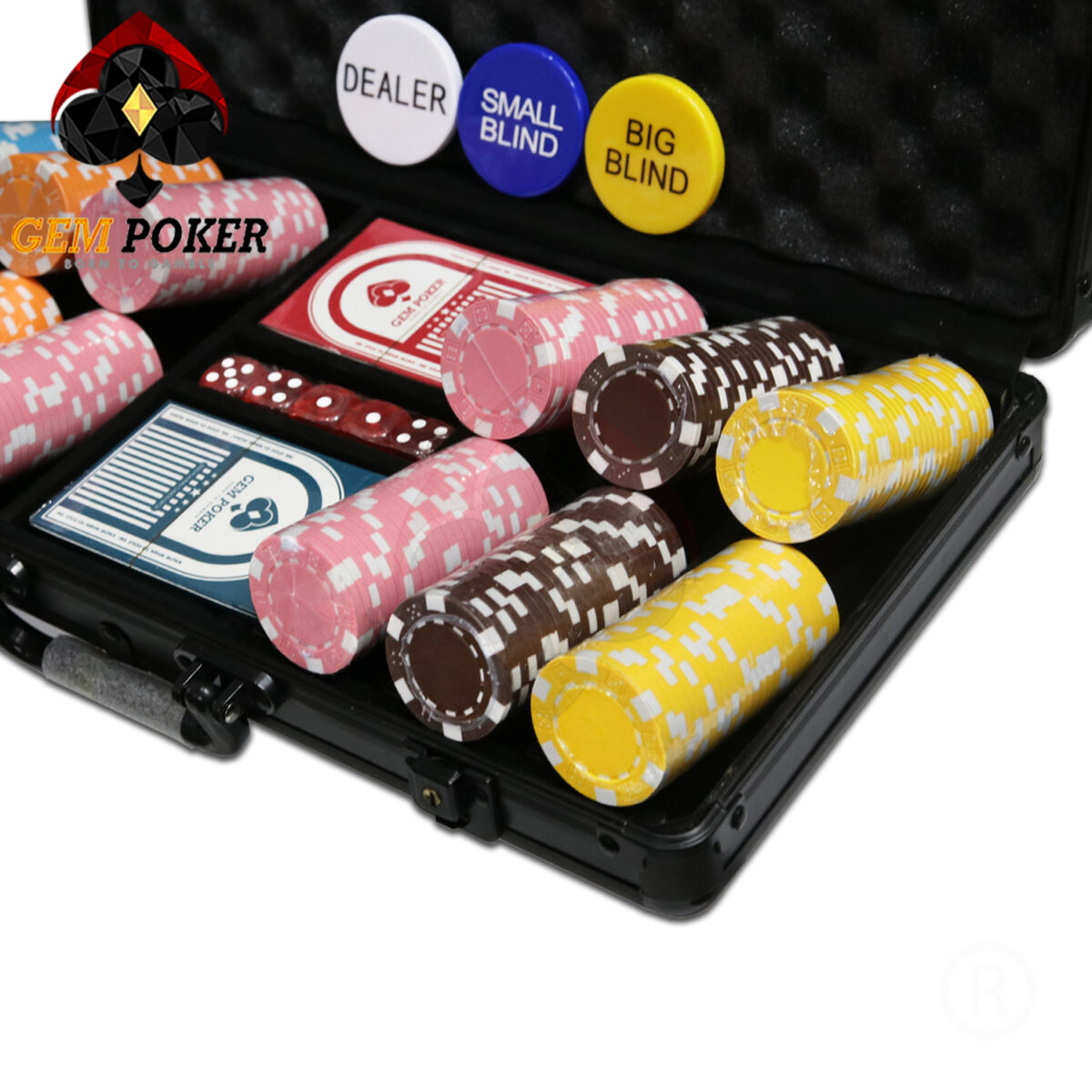 SET 300 ABS POKER CHIPS 5 COLORS