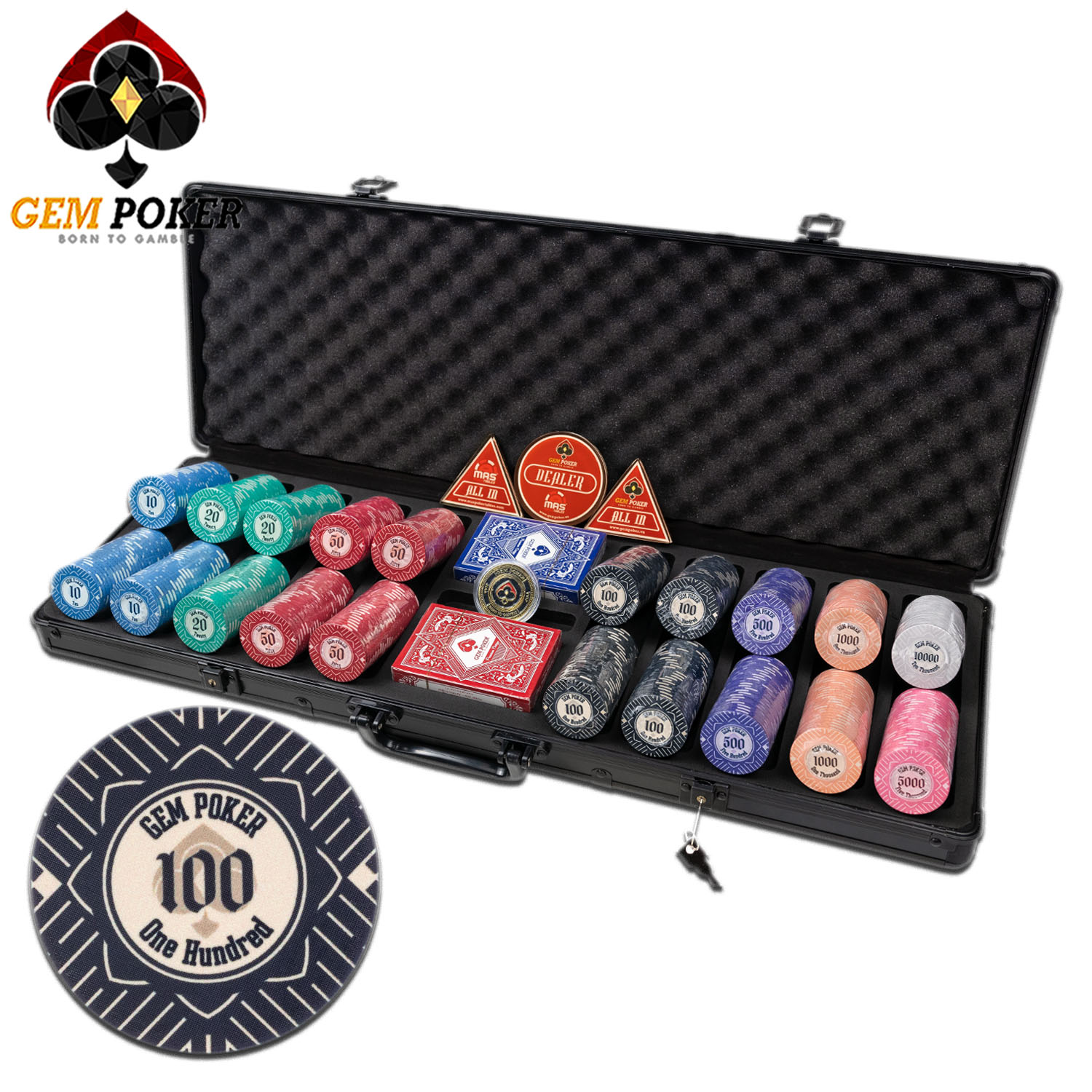 VALI 500 CHIP POKER SỨ CERAMIC EDEN CAO CẤP CHIP SET 500 EDEN