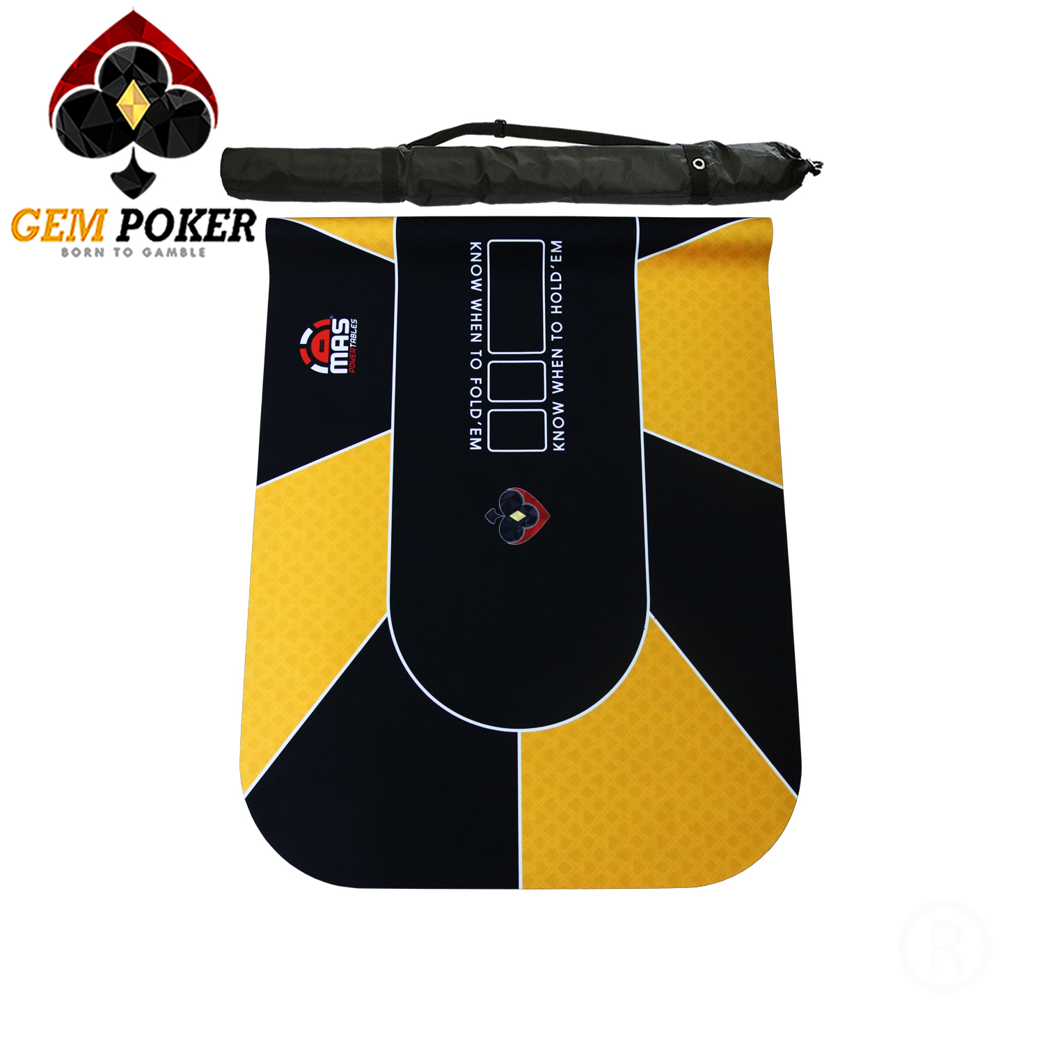 POKER RUBBER MAT GEM GOLD 180x90