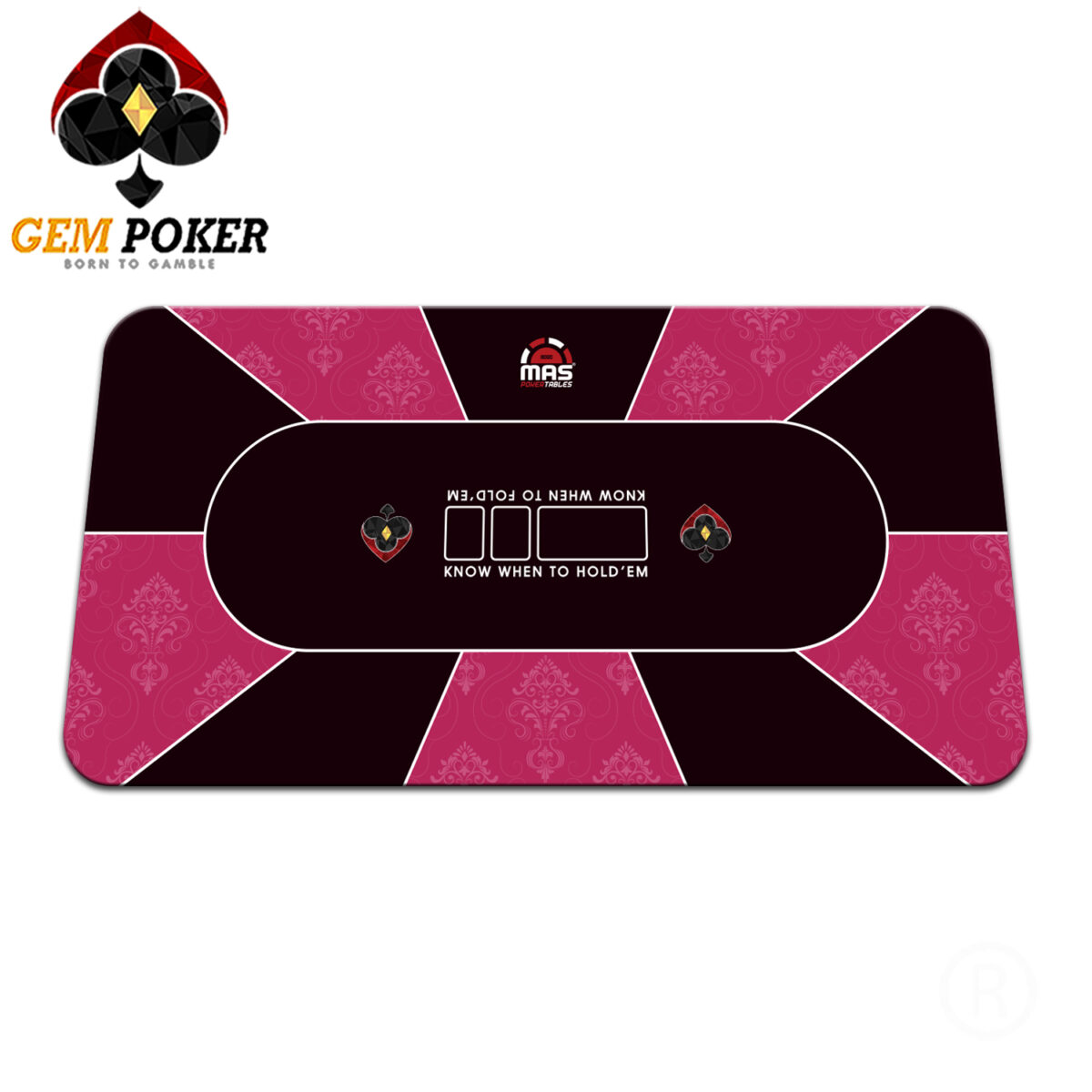 gem pink poker mat