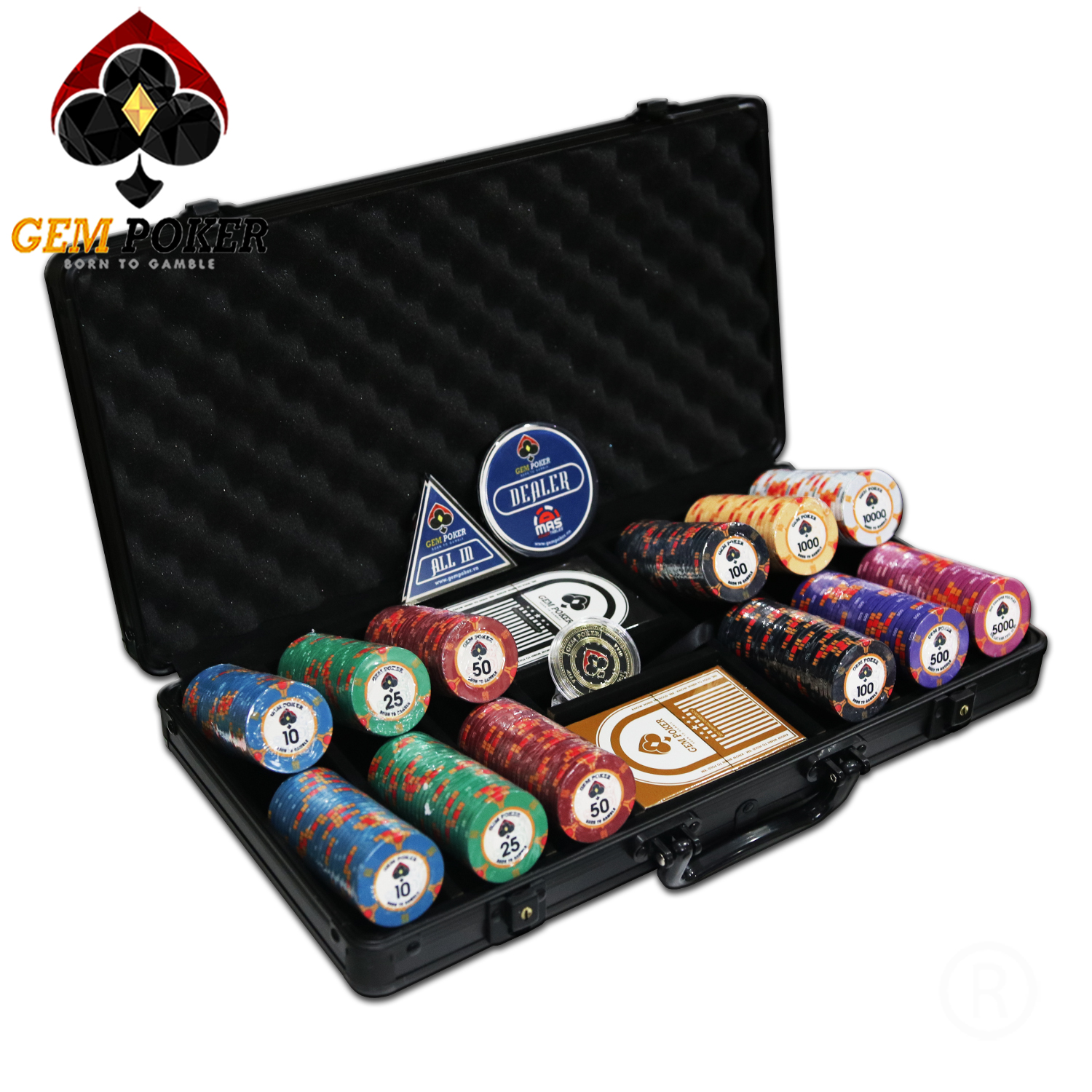 VALI 300 CHIP POKER SỨ GEM OX