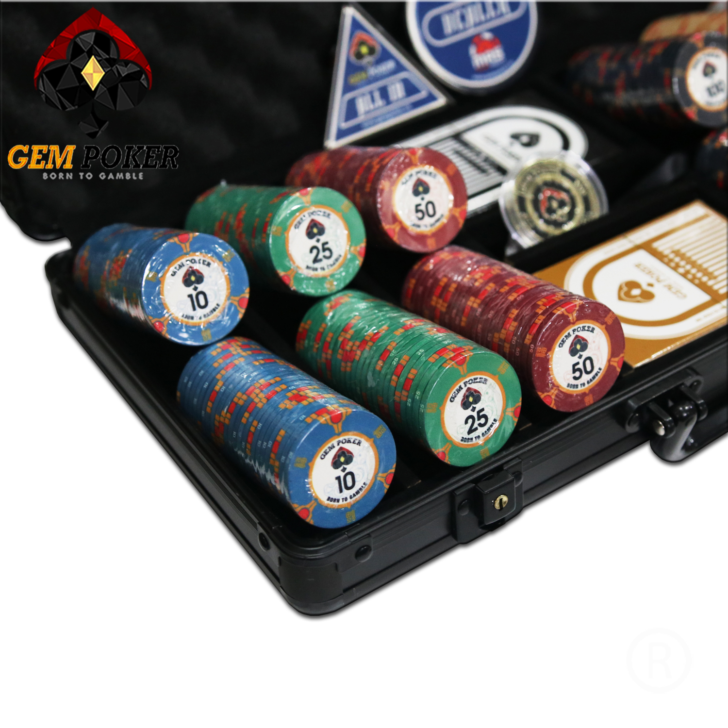 CERAMIC POKER CHIP SET 500 GEM OX