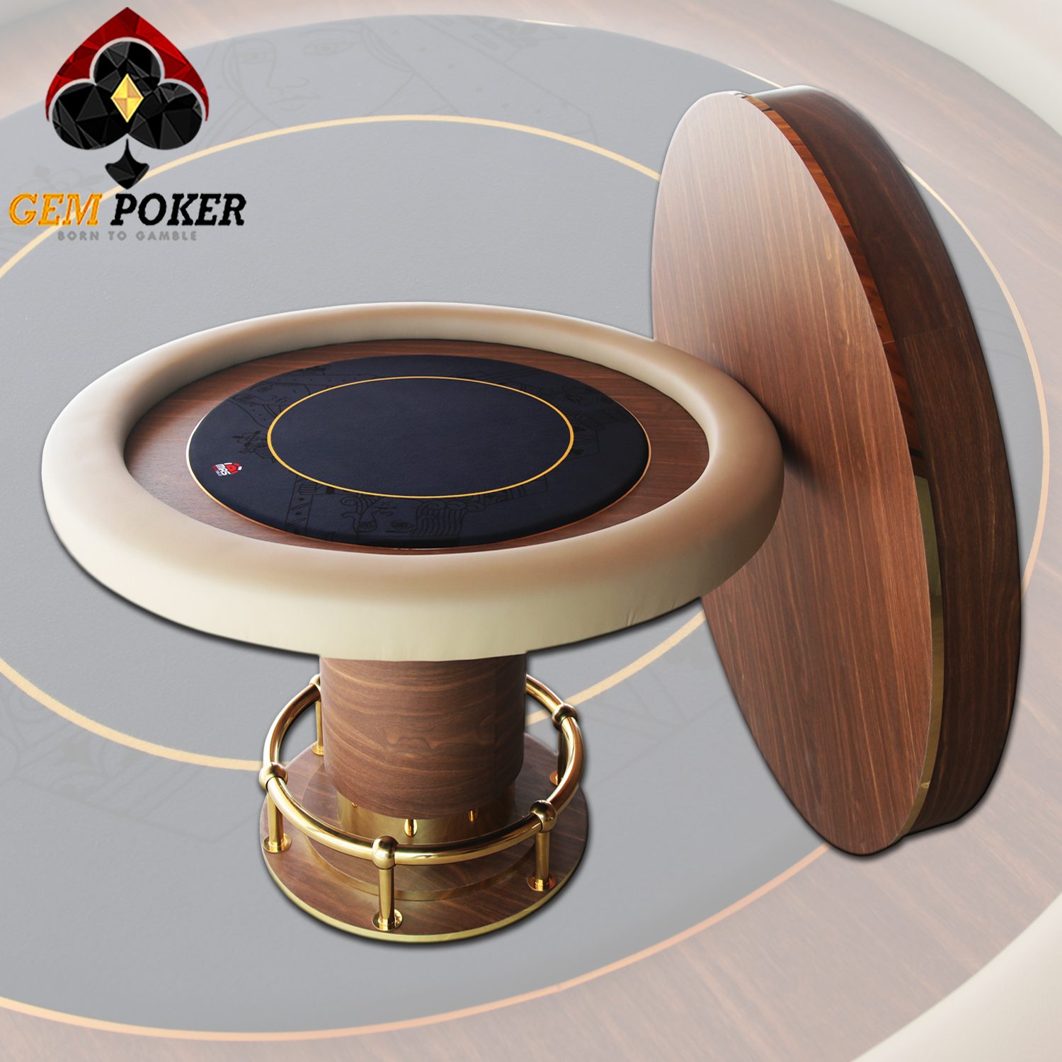 BÀN POKER TRÒN CÓ NẮP ECLIPSE SERIES - P57