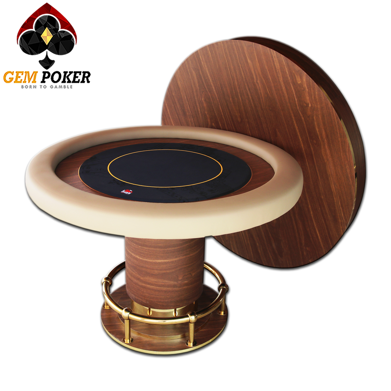 ROUND POKER TABLE WITH LIP