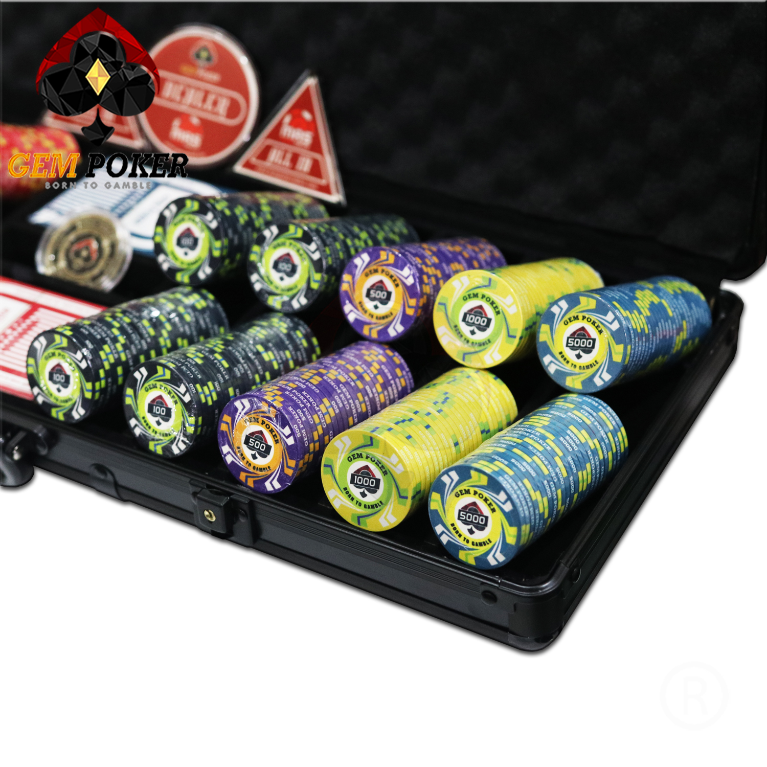 VALI 500 CHIP POKER SỨ CERAMIC TYPHOON CAO CẤP