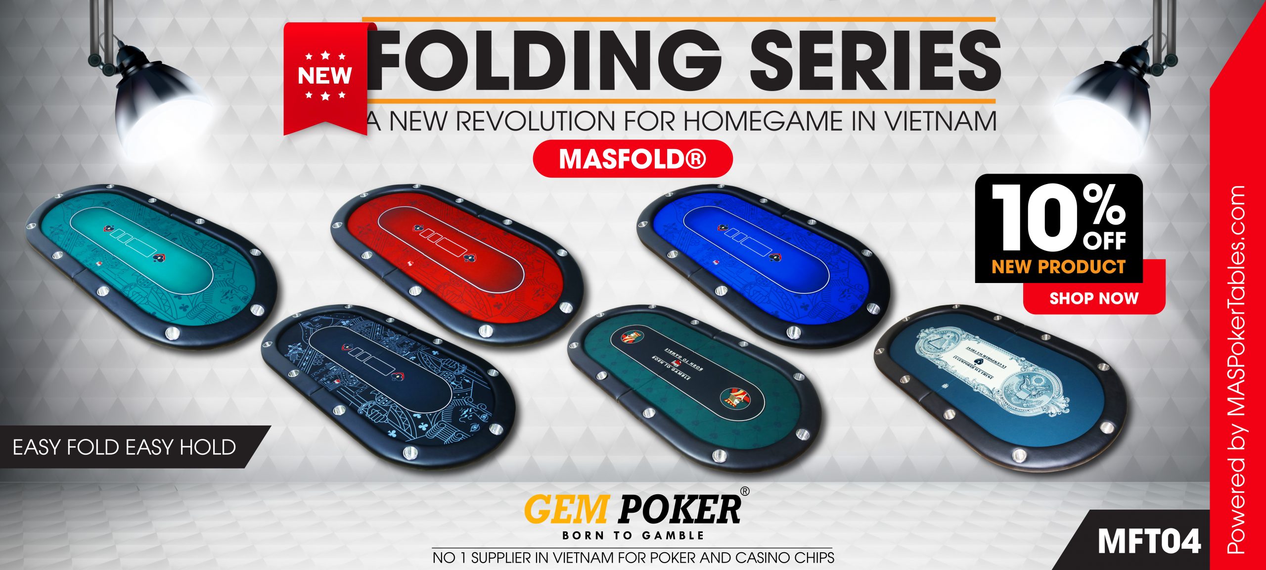 MASFOLD® FOLDING POKER TABLE - MFT04