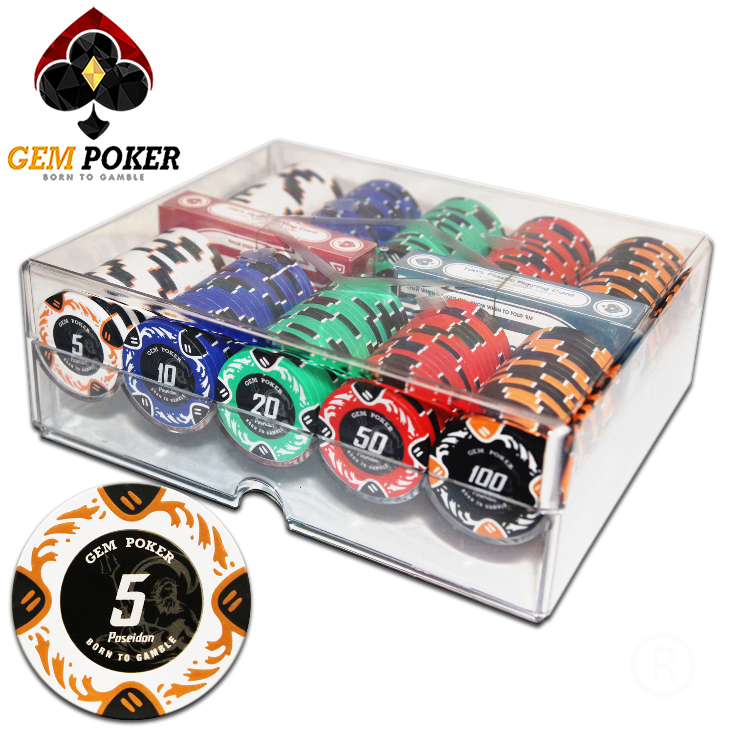 200 CHIP POKER POSEIDON CLAY 200 Clay Poker Chip